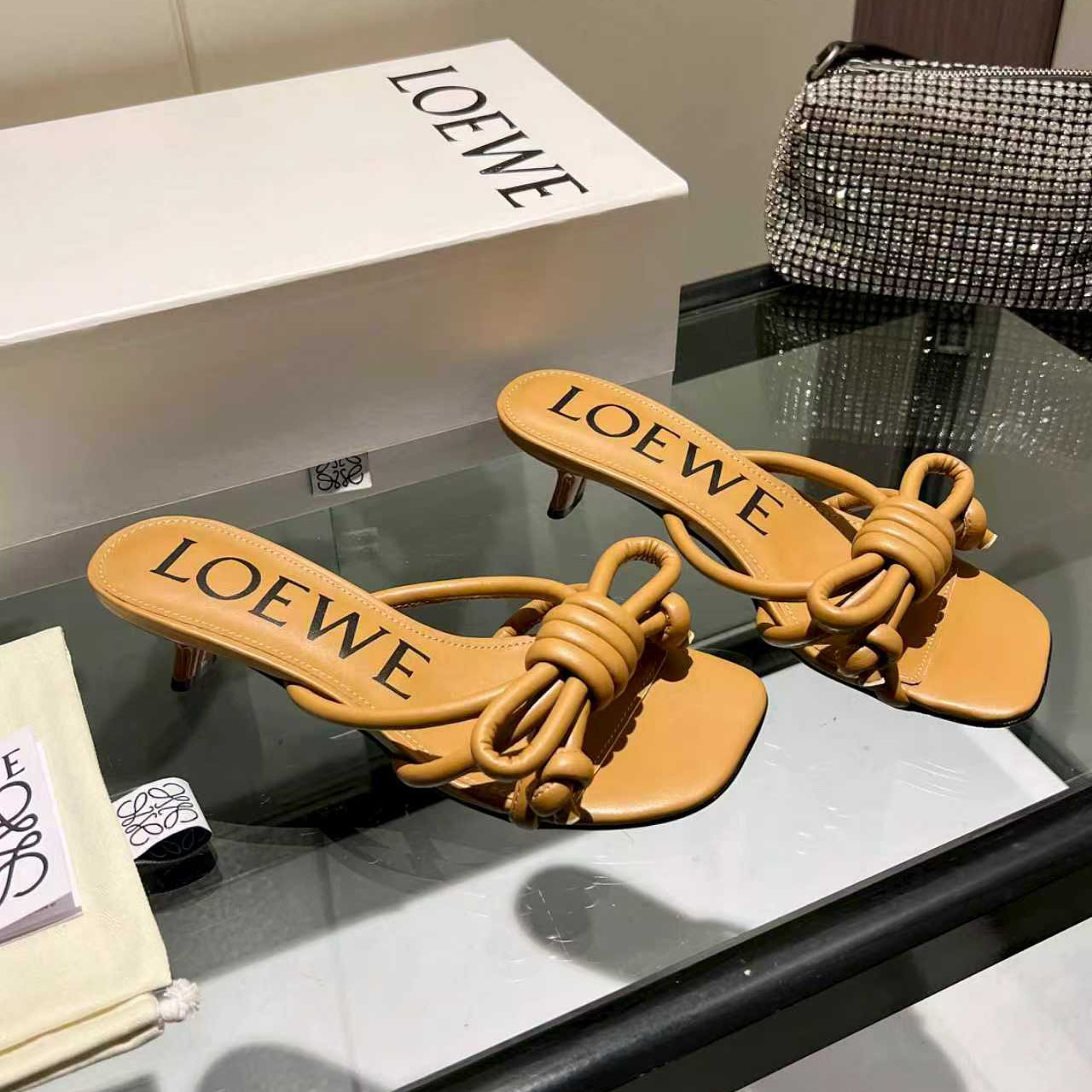 Loewe Flamenco Knot Sandal In Lambskin - DesignerGu