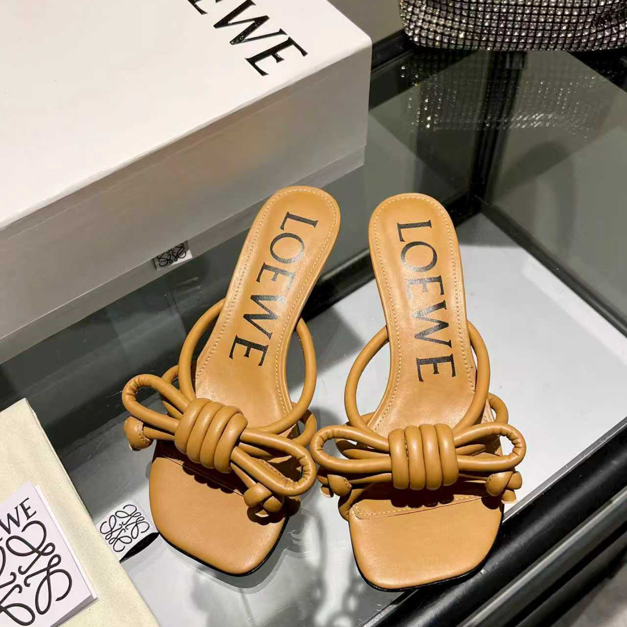 Loewe Flamenco Knot Sandal In Lambskin - DesignerGu