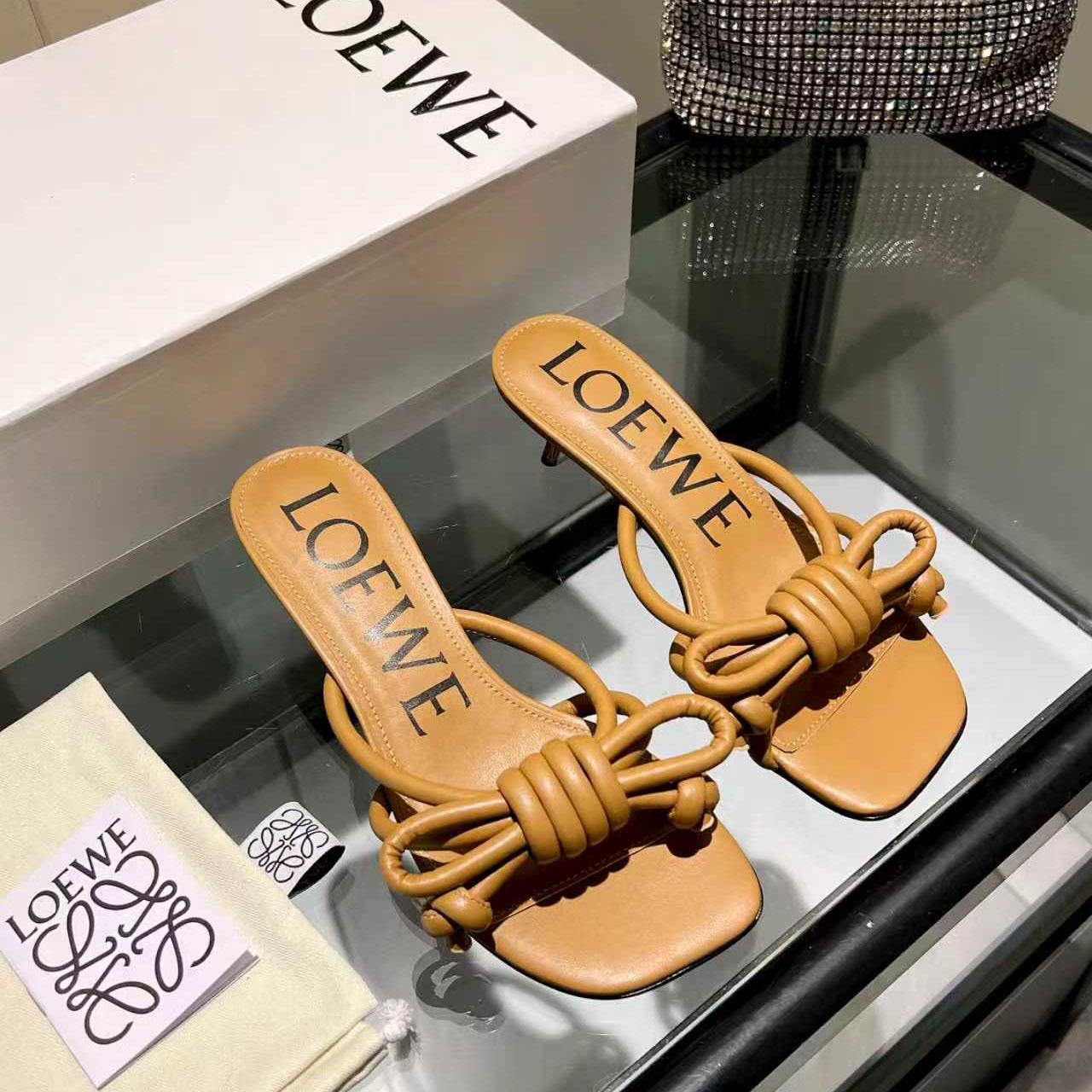 Loewe Flamenco Knot Sandal In Lambskin - DesignerGu