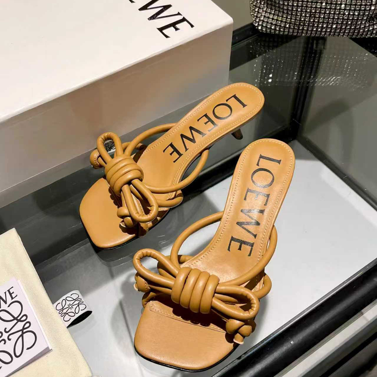 Loewe Flamenco Knot Sandal In Lambskin - DesignerGu