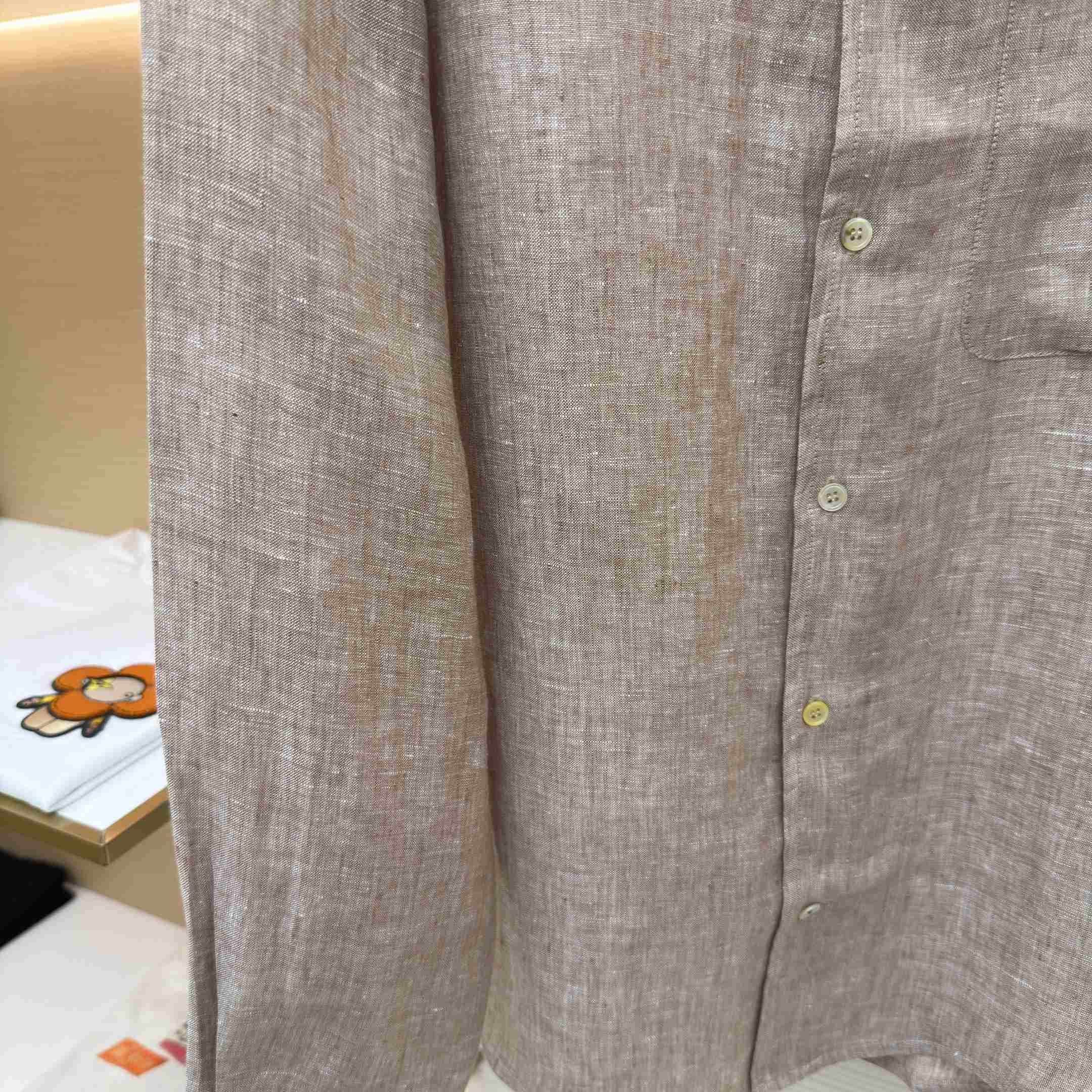 Loro Piana André Mélange Slub Linen Shirt - DesignerGu