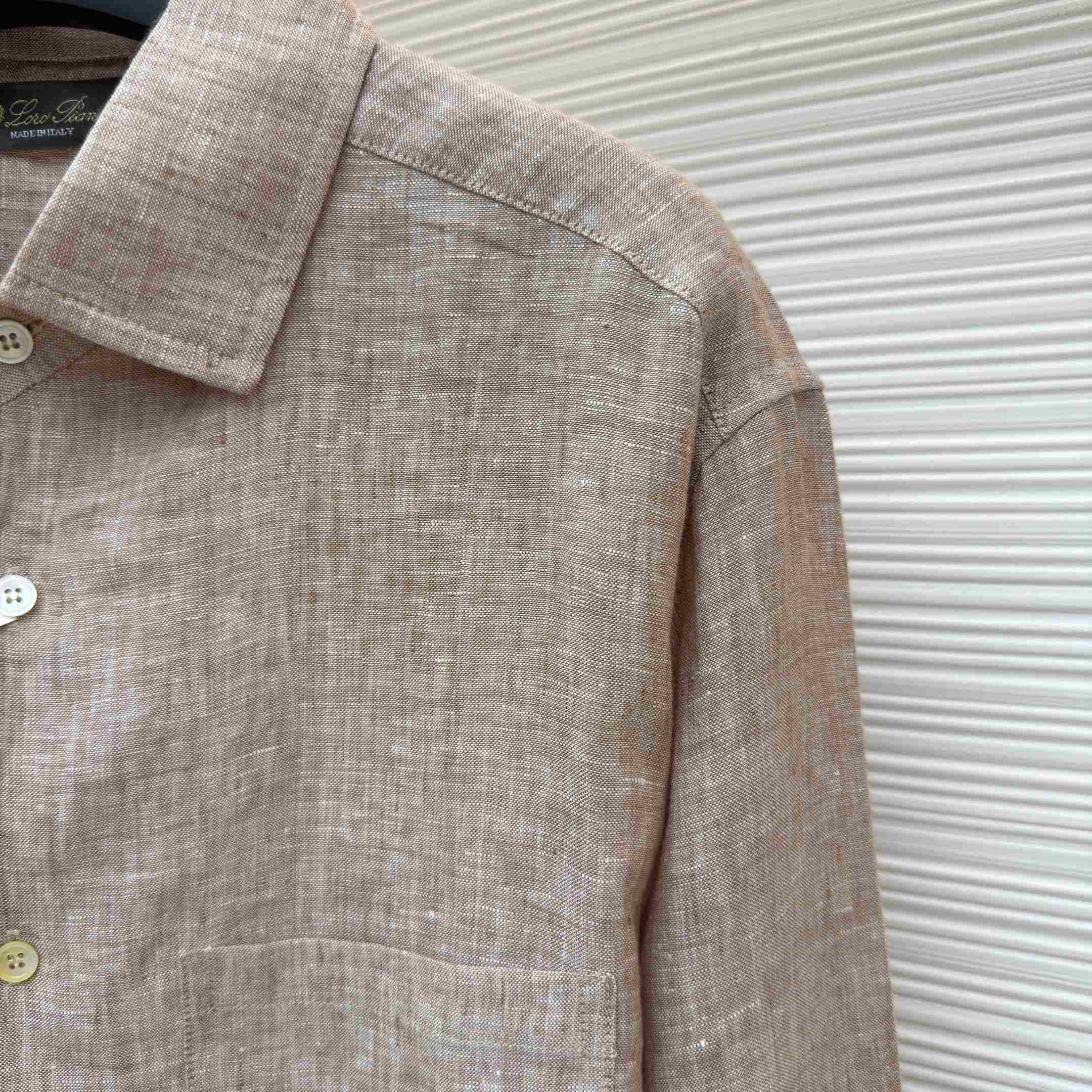 Loro Piana André Mélange Slub Linen Shirt - DesignerGu