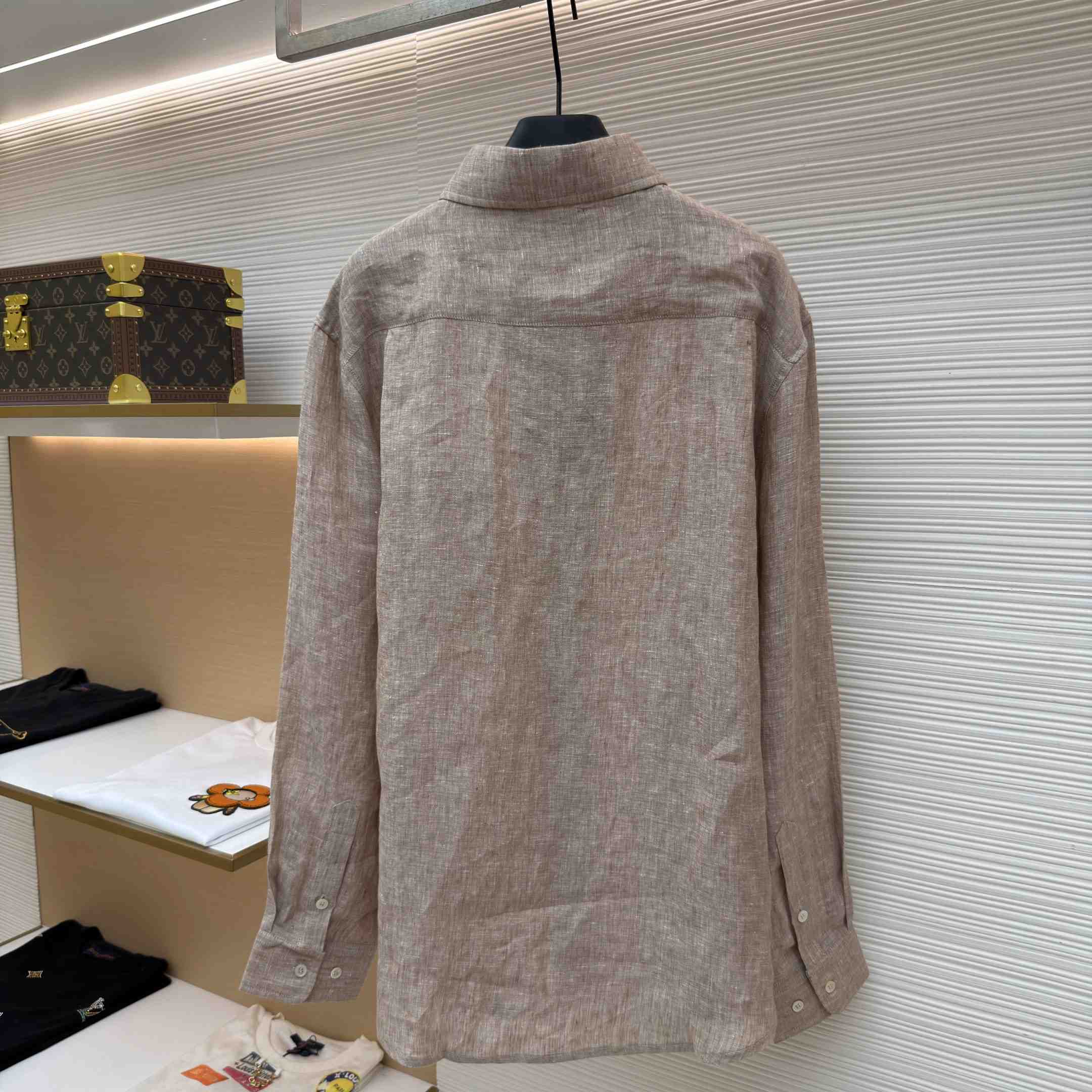 Loro Piana André Mélange Slub Linen Shirt - DesignerGu