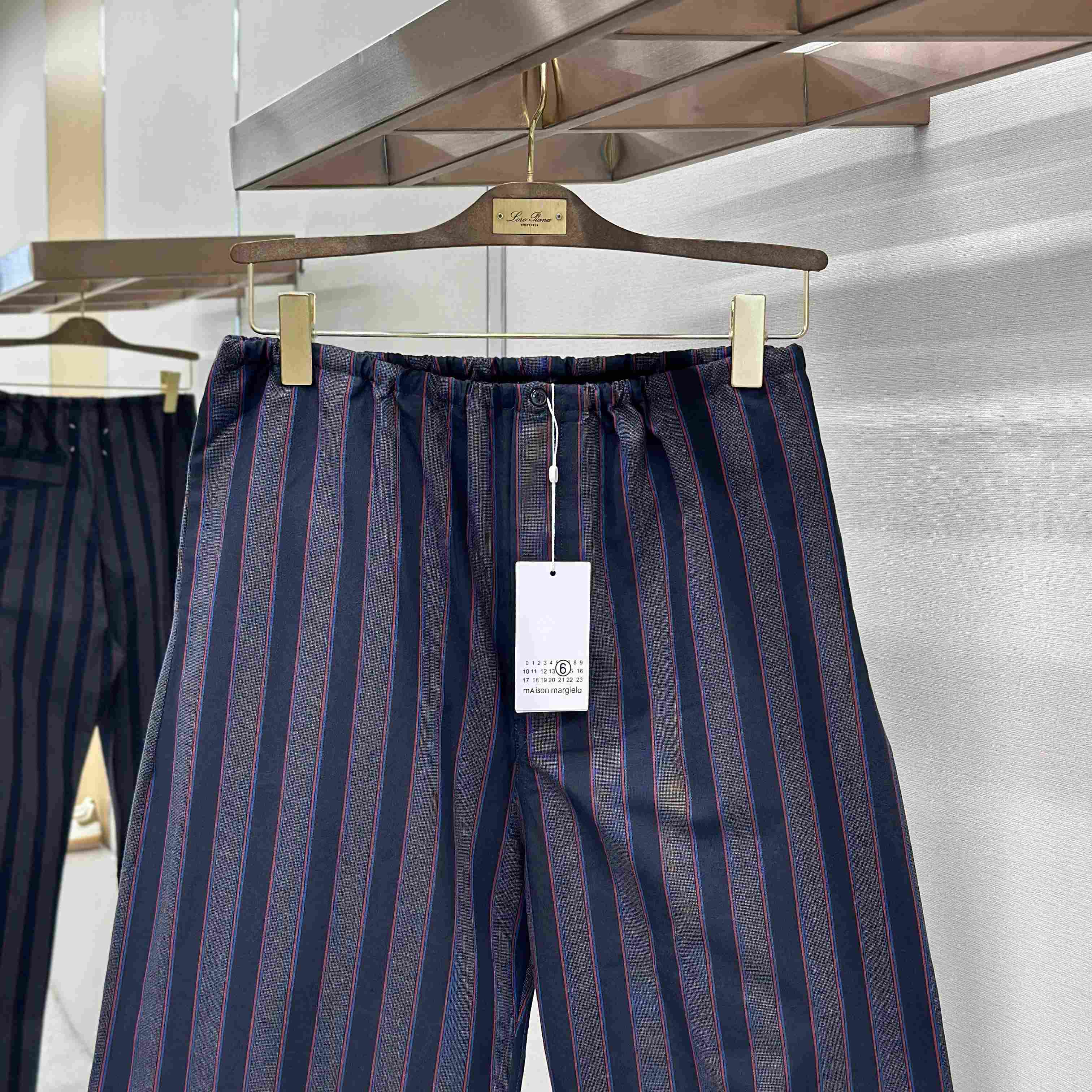 Maison Margiela Natural Striped Pocket Pants - DesignerGu