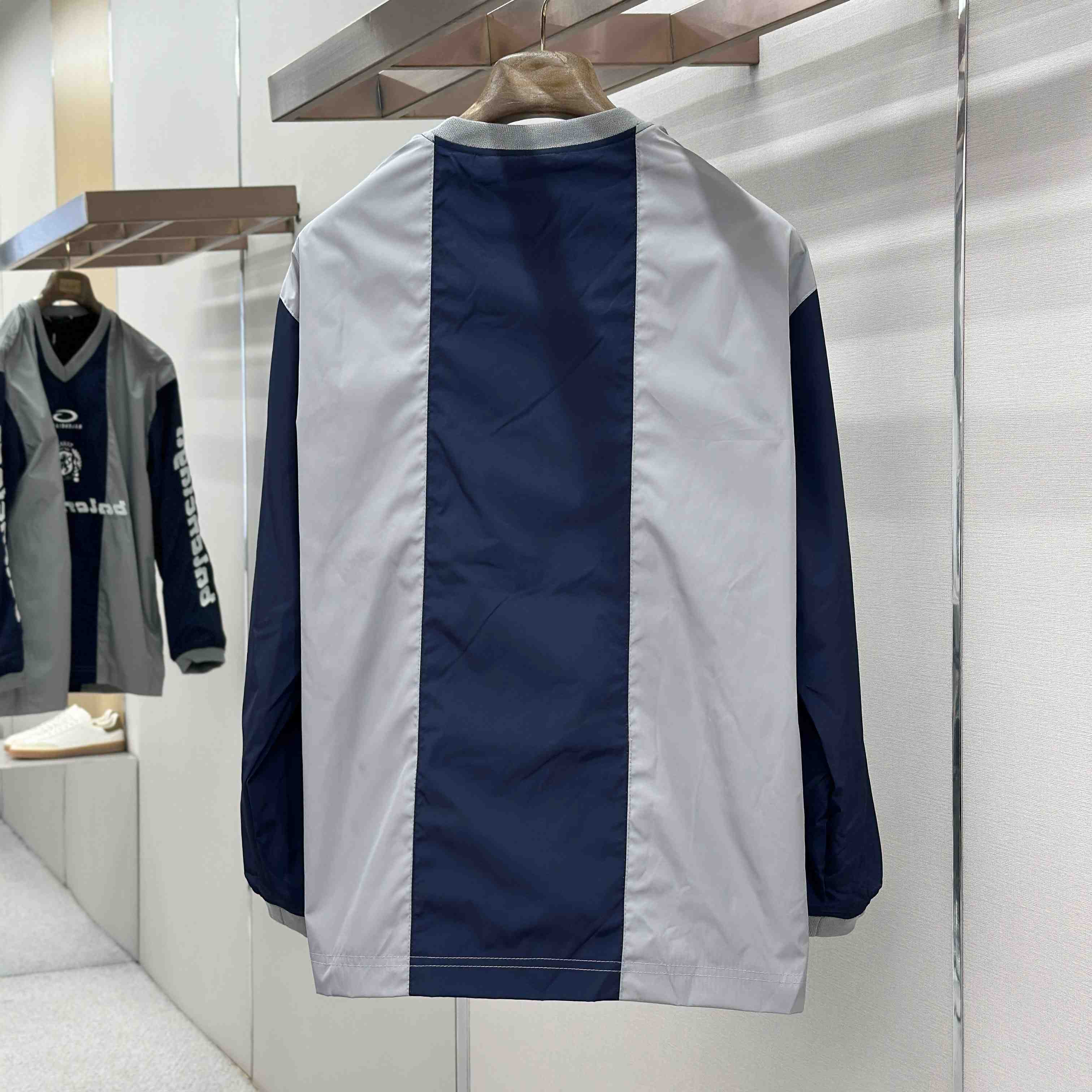 Balenciaga Outerwear Long Sleeve Top In Marine Blue - DesignerGu
