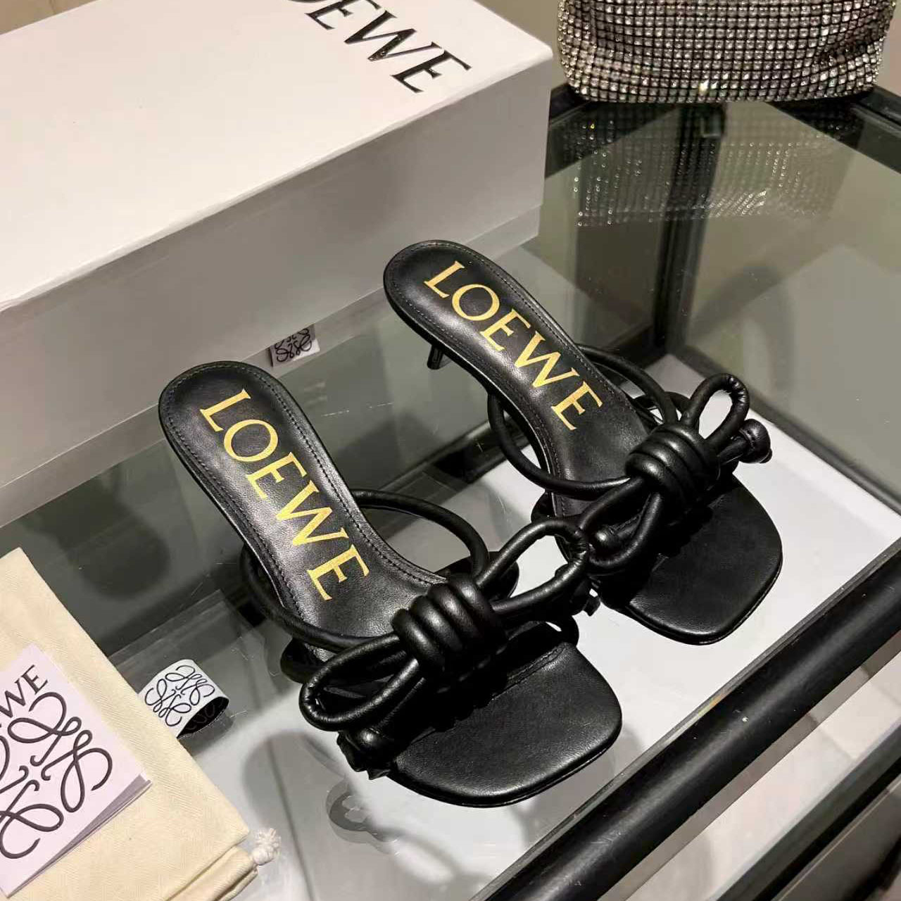 Loewe Flamenco Knot Sandal In Lambskin - DesignerGu