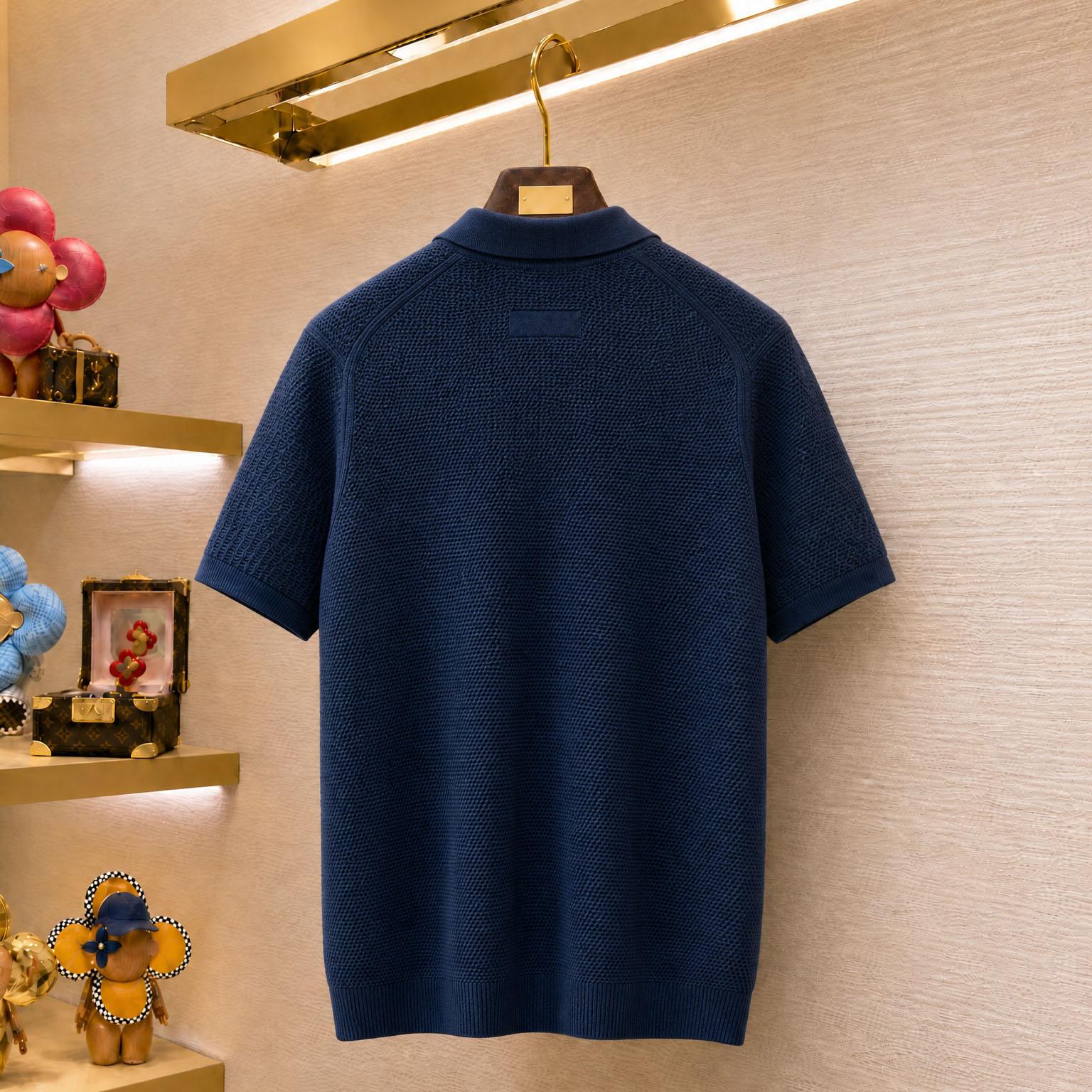 Zegna Premium Cotton Knit Johnny Collar Polo Sweater - DesignerGu