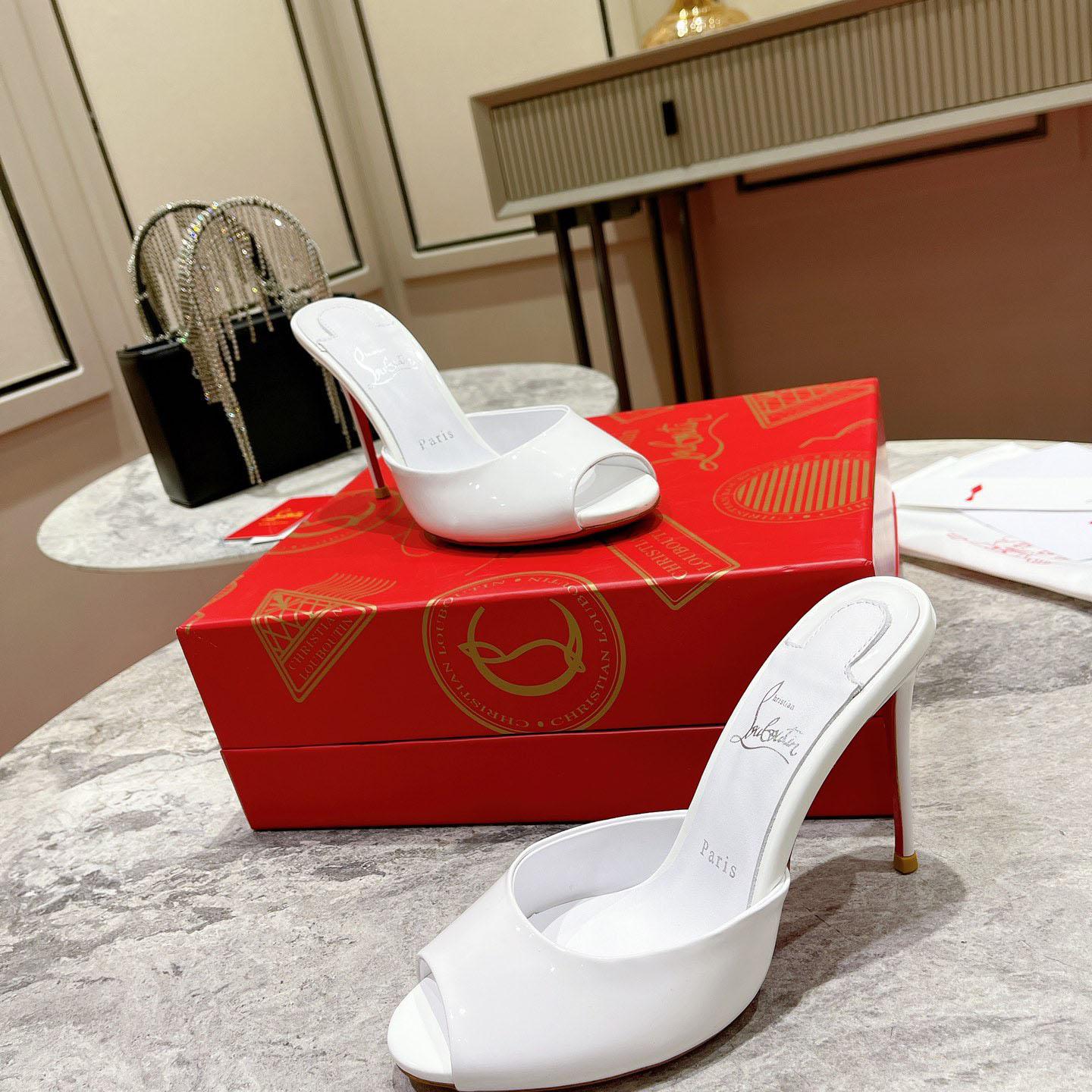 Christian Louboutin Me Dolly 100MM Patent Leather Mules - DesignerGu