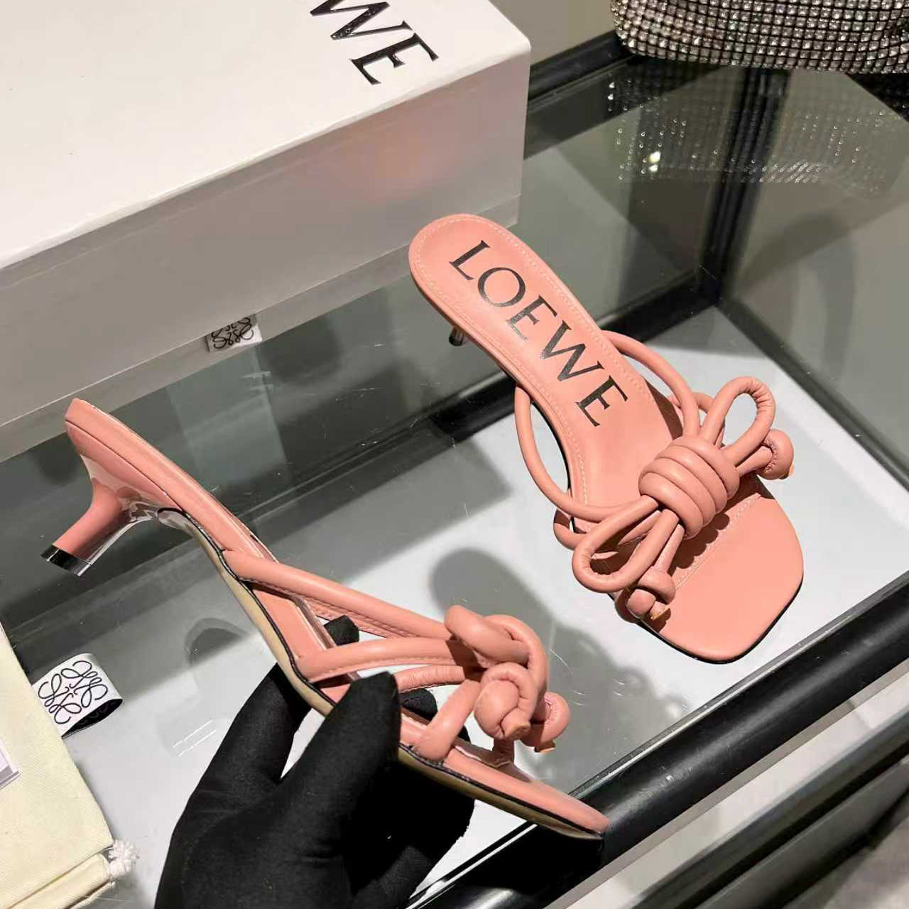 Loewe Flamenco Knot Sandal In Lambskin - DesignerGu