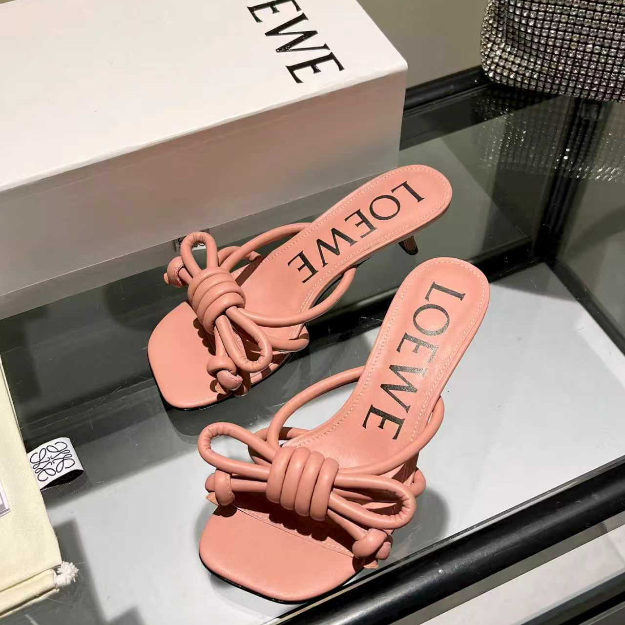 Loewe Flamenco Knot Sandal In Lambskin - DesignerGu