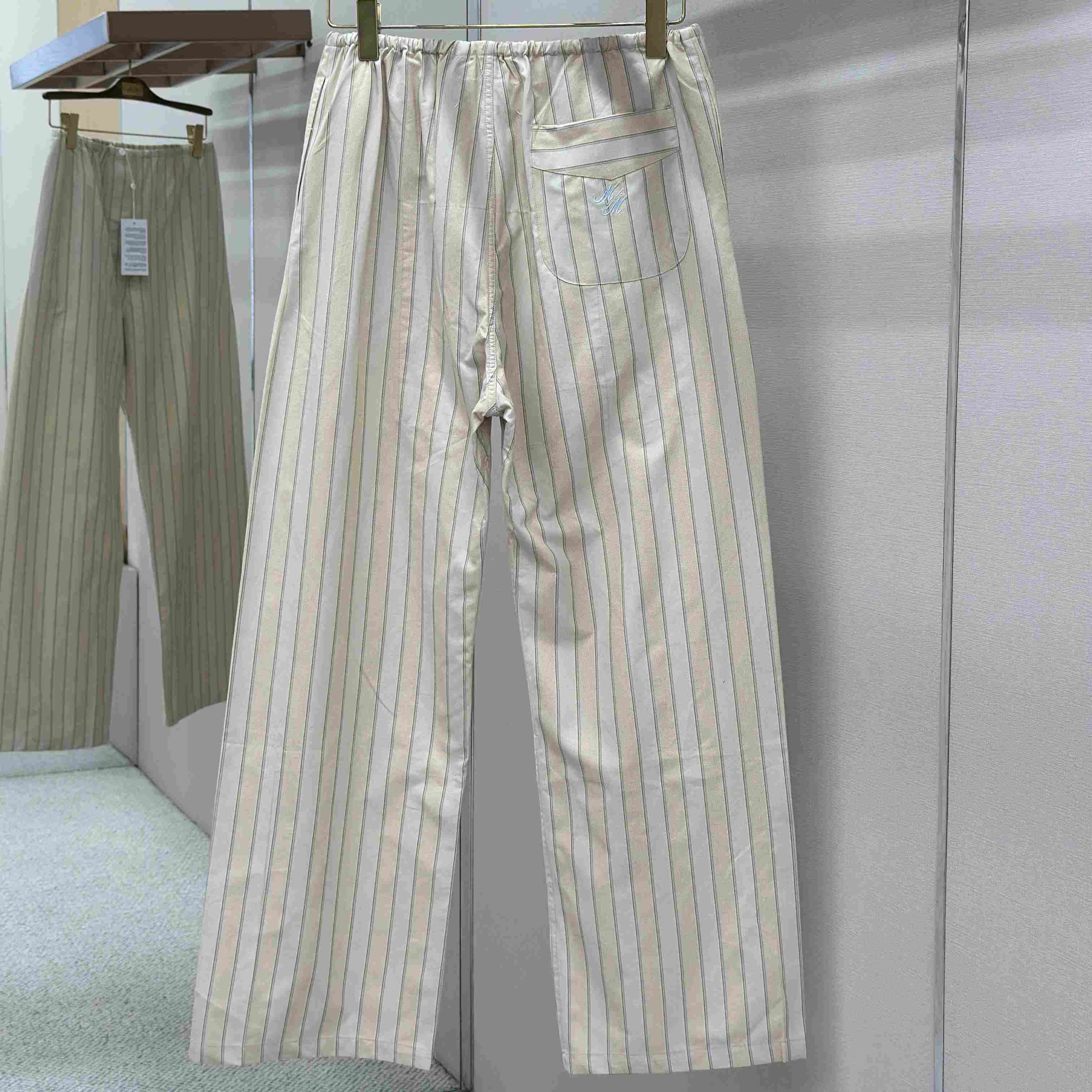 Maison Margiela Natural Striped Pocket Pants - DesignerGu