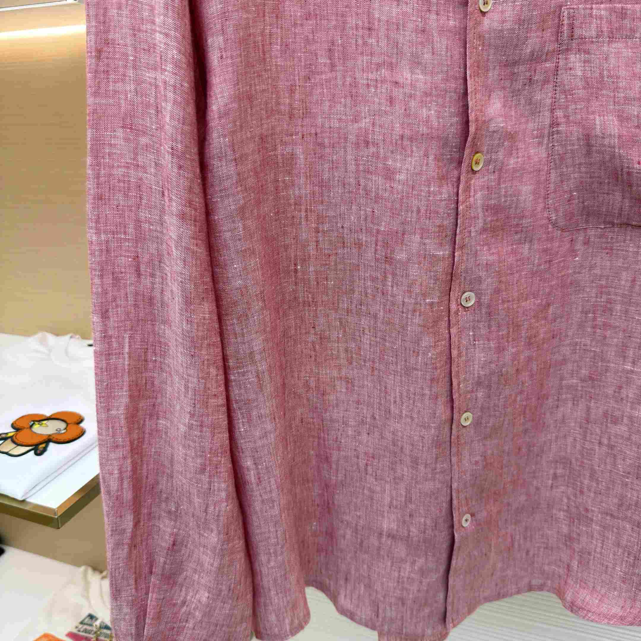 Loro Piana André Mélange Slub Linen Shirt - DesignerGu