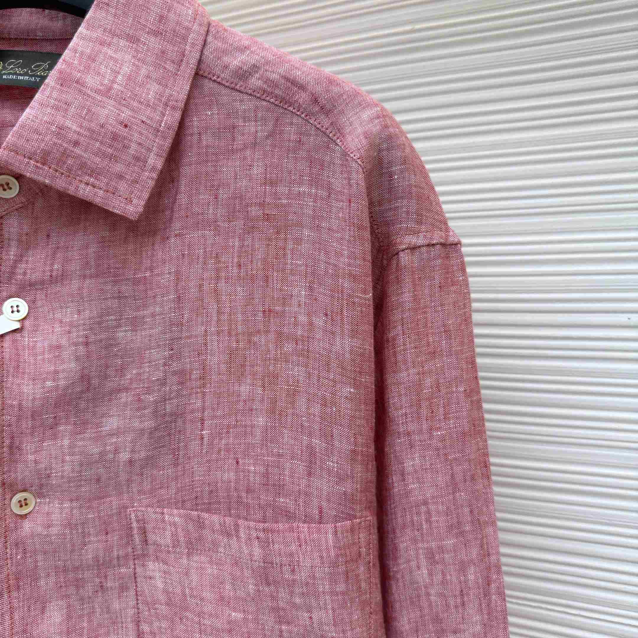 Loro Piana André Mélange Slub Linen Shirt - DesignerGu