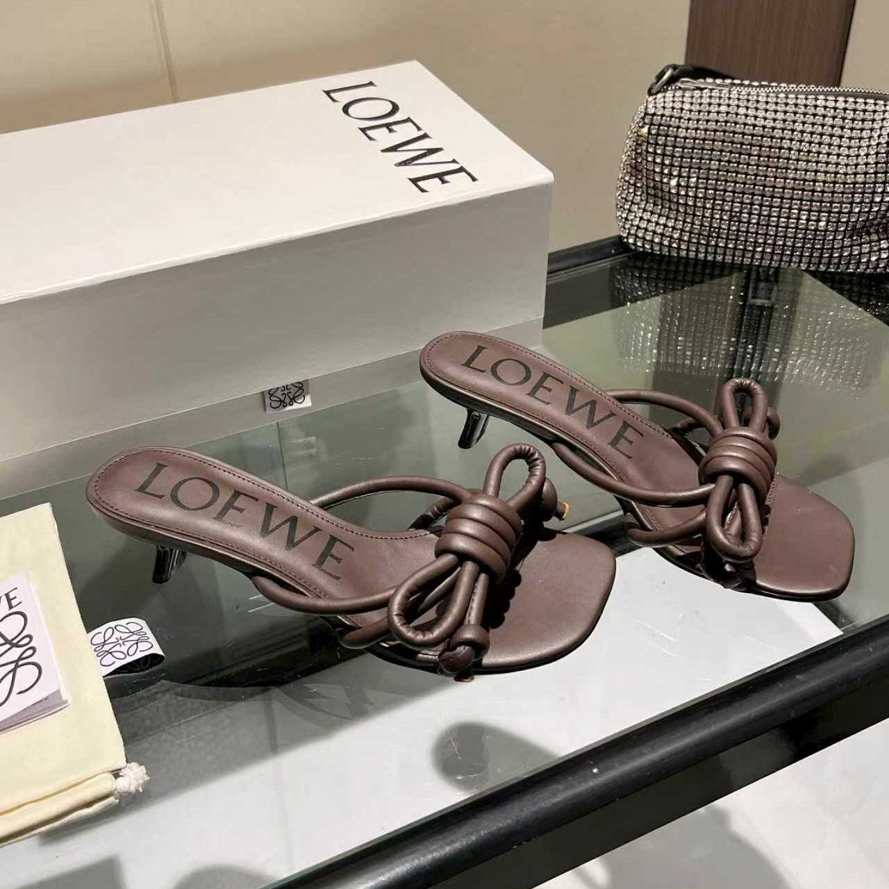 Loewe Flamenco Knot Sandal In Lambskin - DesignerGu