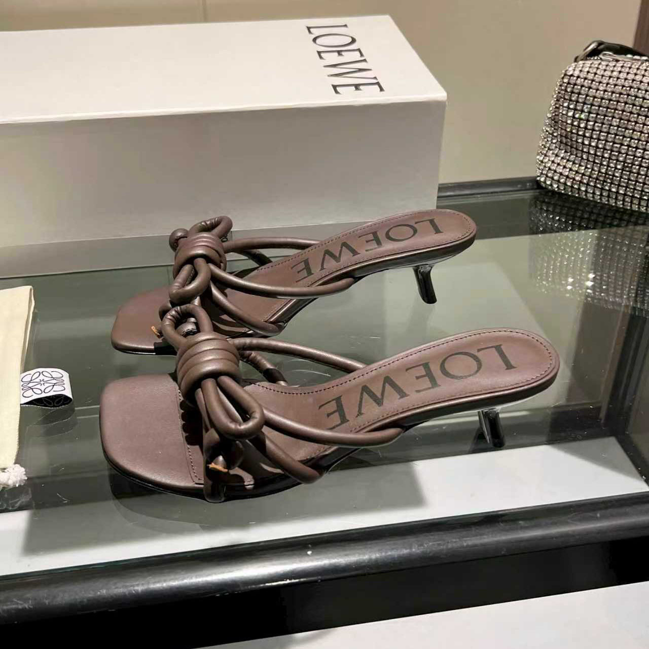 Loewe Flamenco Knot Sandal In Lambskin - DesignerGu