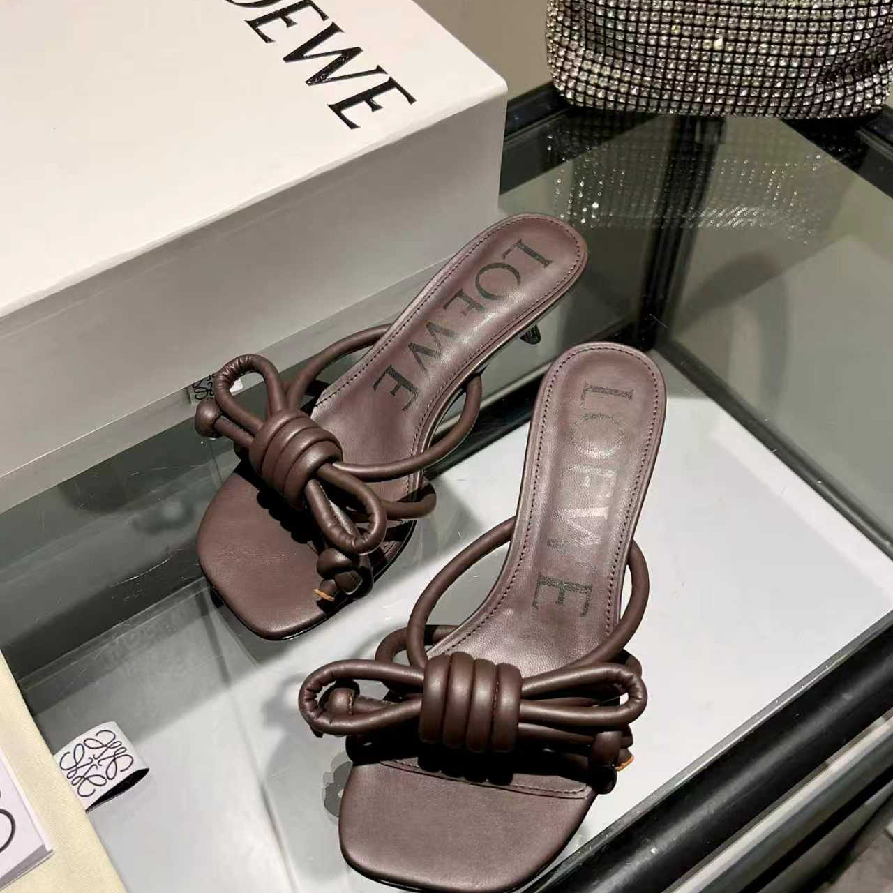 Loewe Flamenco Knot Sandal In Lambskin - DesignerGu
