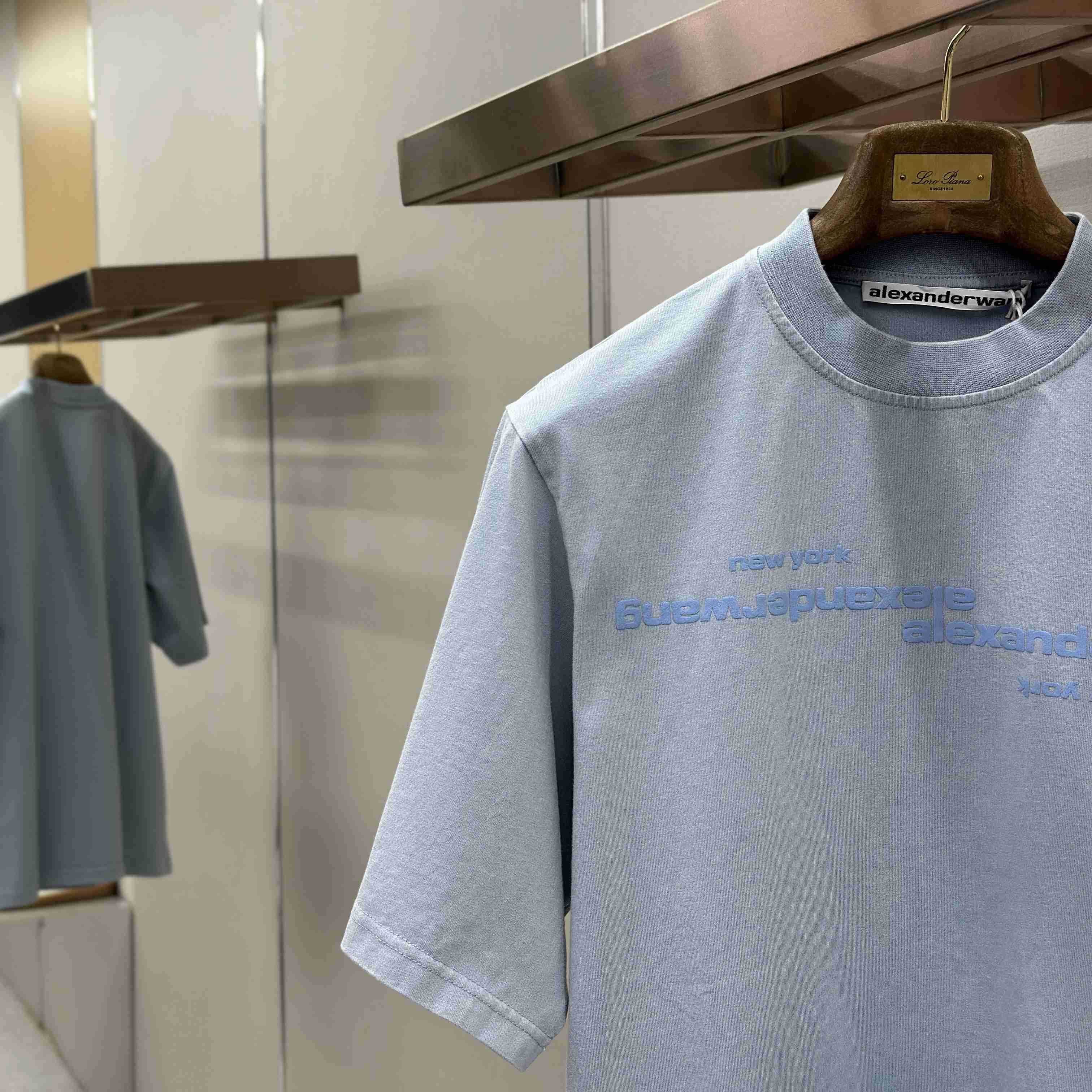 Alexander Wang Mirrored Logo Short Sleeve Tee  - DesignerGu