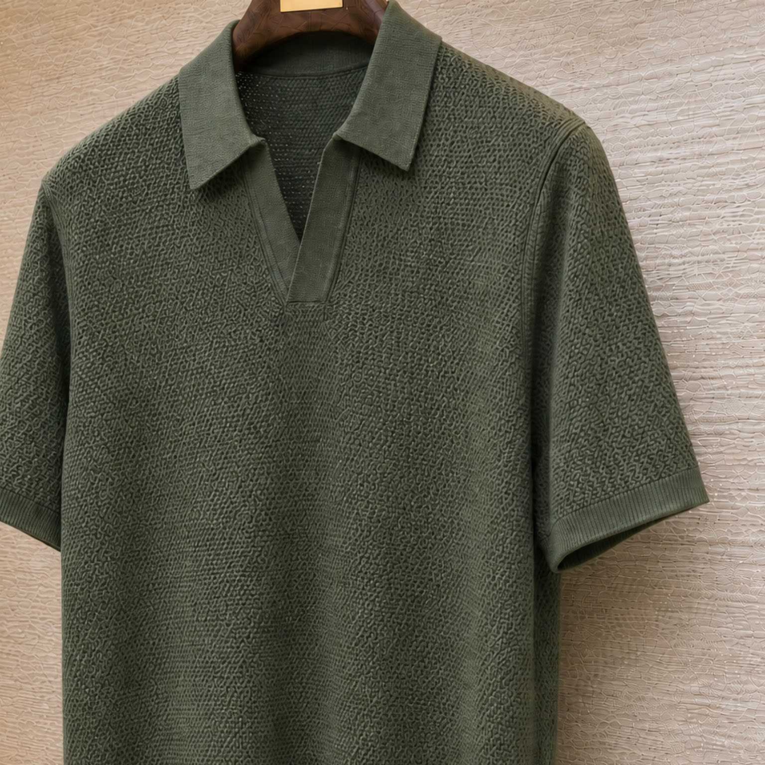 Zegna Premium Cotton Knit Johnny Collar Polo Sweater - DesignerGu