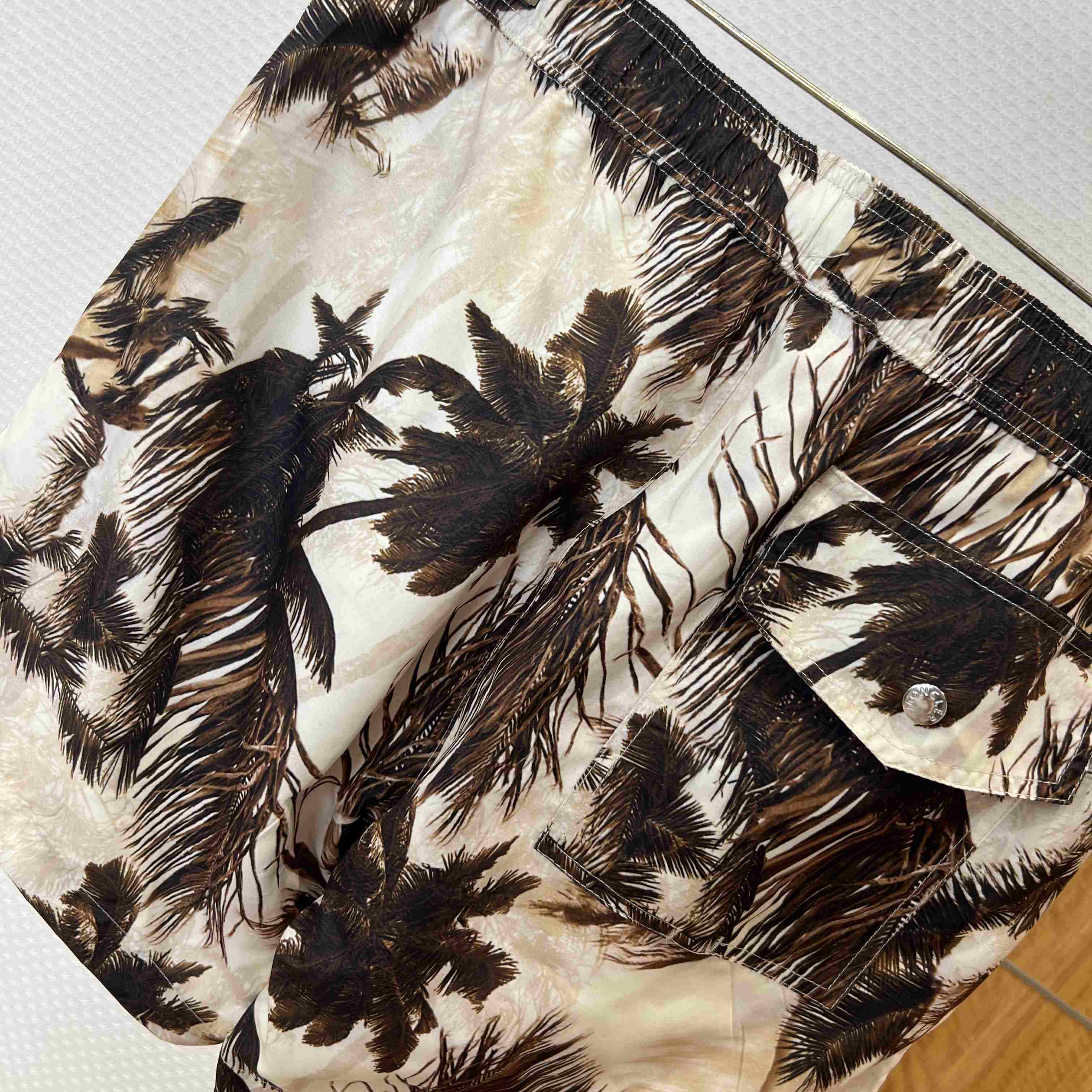 Moncler Tropical-Print Swim Shorts - DesignerGu