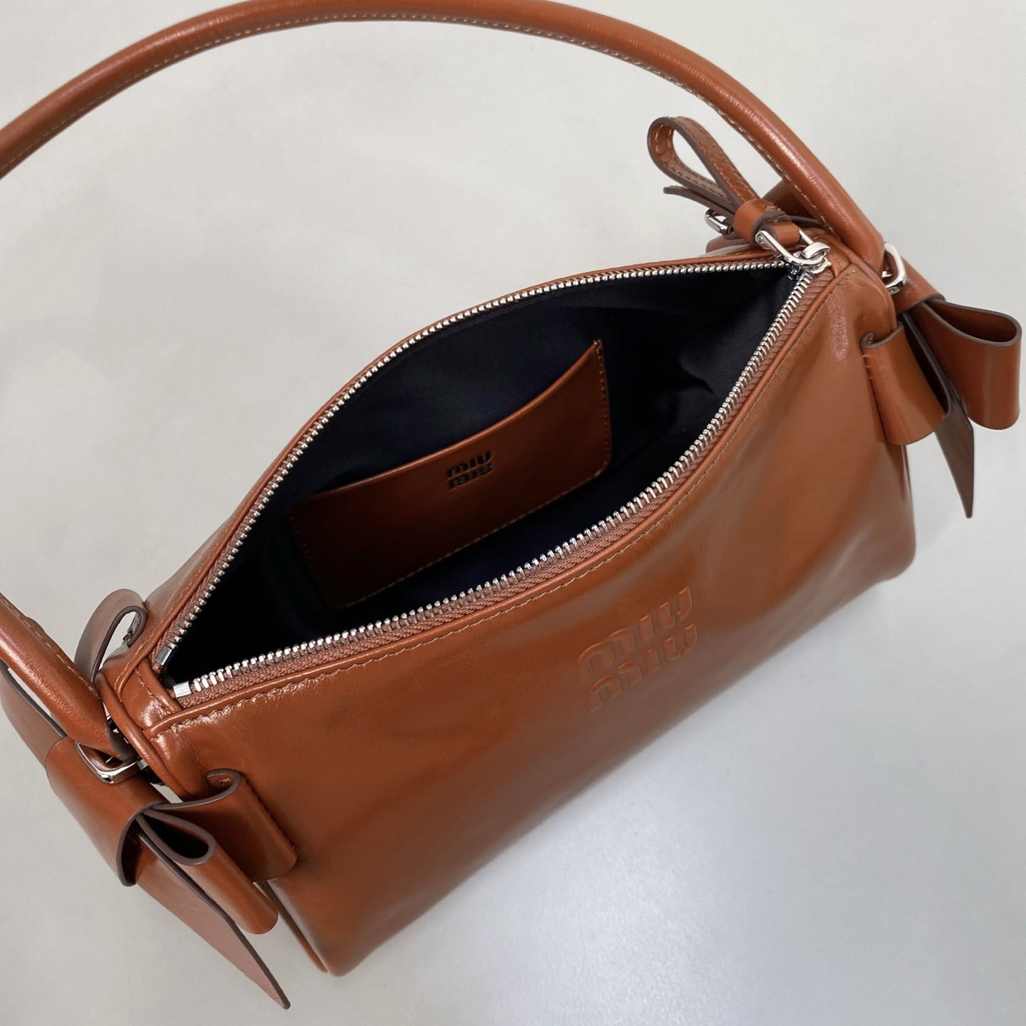 Miu Miu Shiny Leather Pouch - DesignerGu