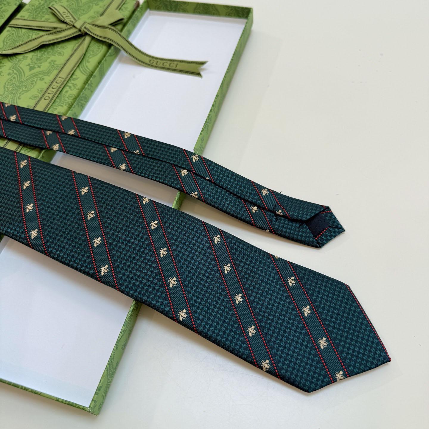 Gucci Bee And Web Silk Jacquard Tie - DesignerGu