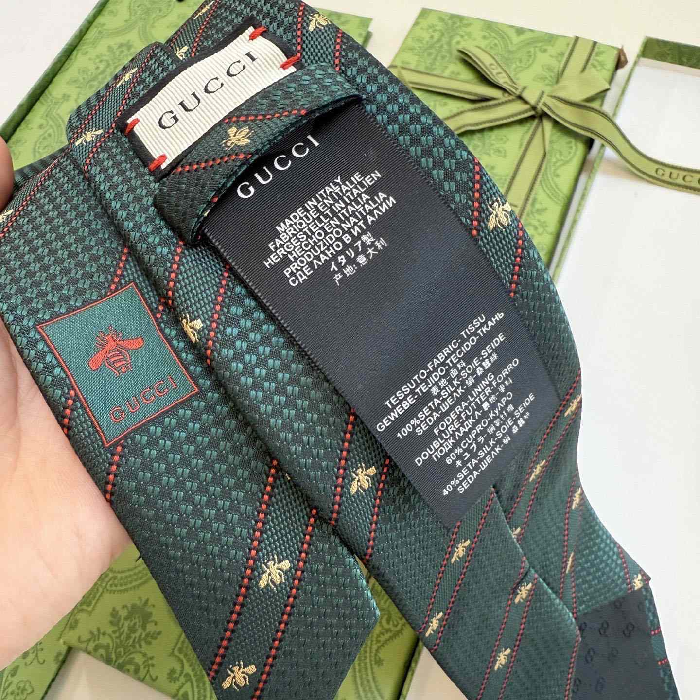 Gucci Bee And Web Silk Jacquard Tie - DesignerGu