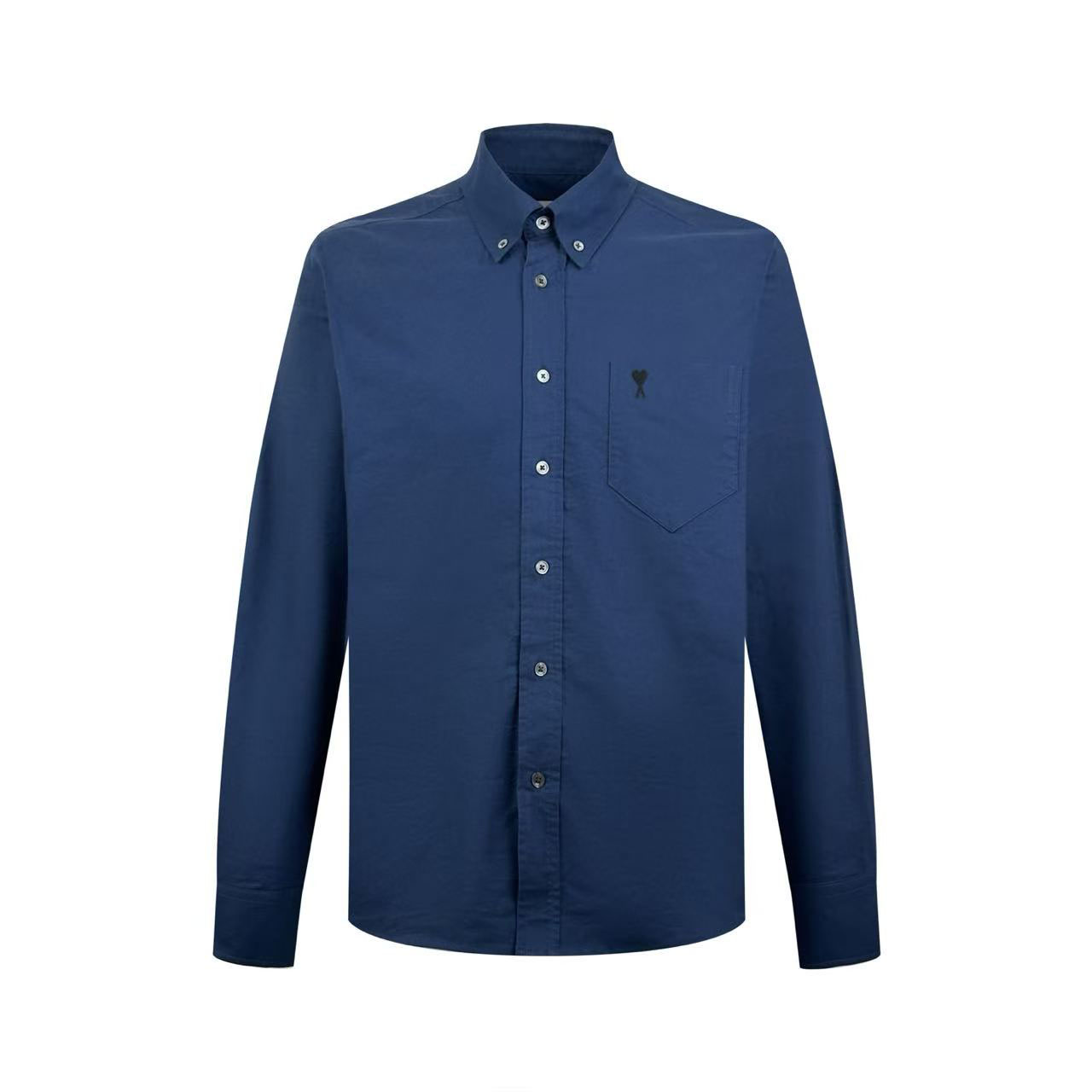 AMI Paris Ami De Coeur Logo-Embroidered Shirt - DesignerGu