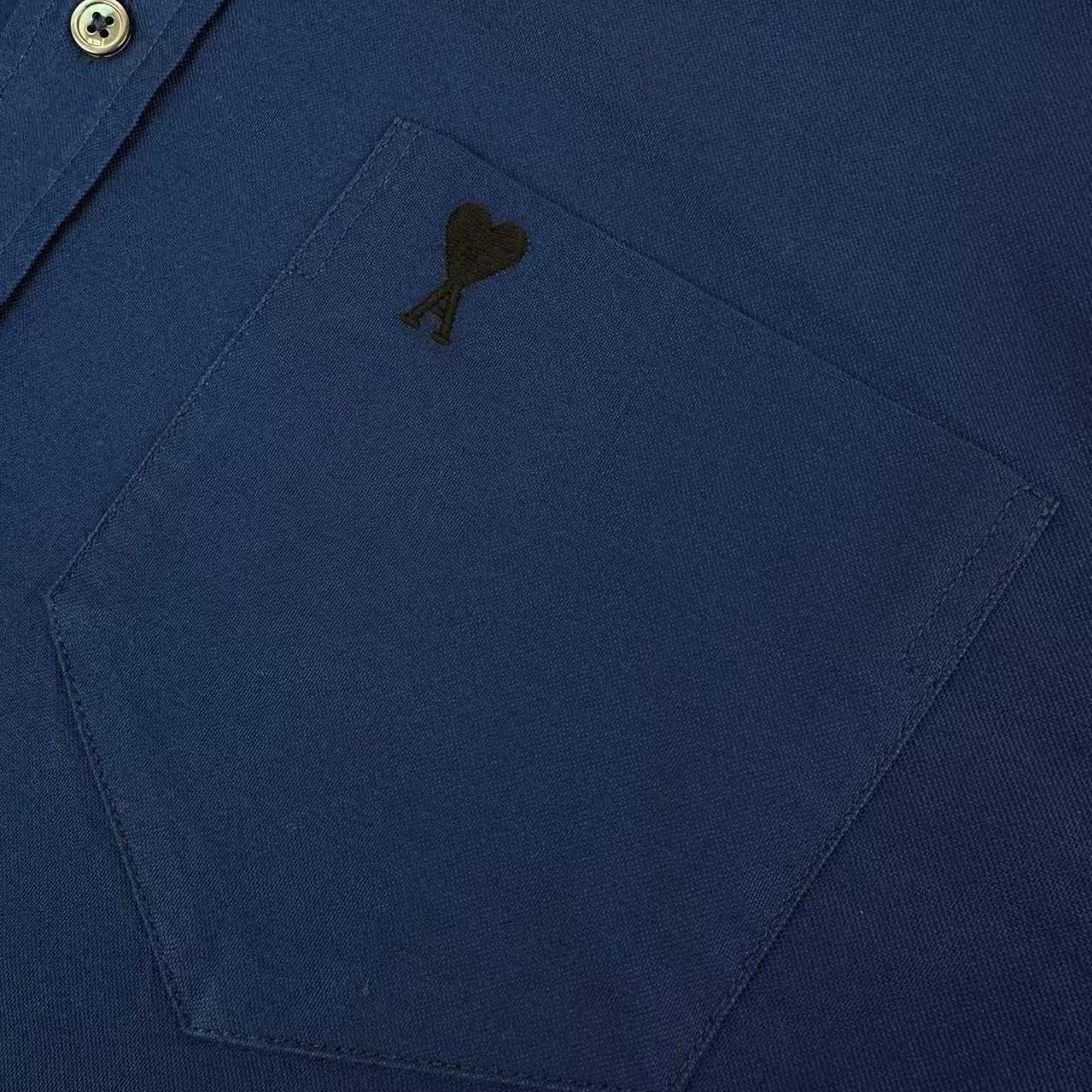 AMI Paris Ami De Coeur Logo-Embroidered Shirt - DesignerGu
