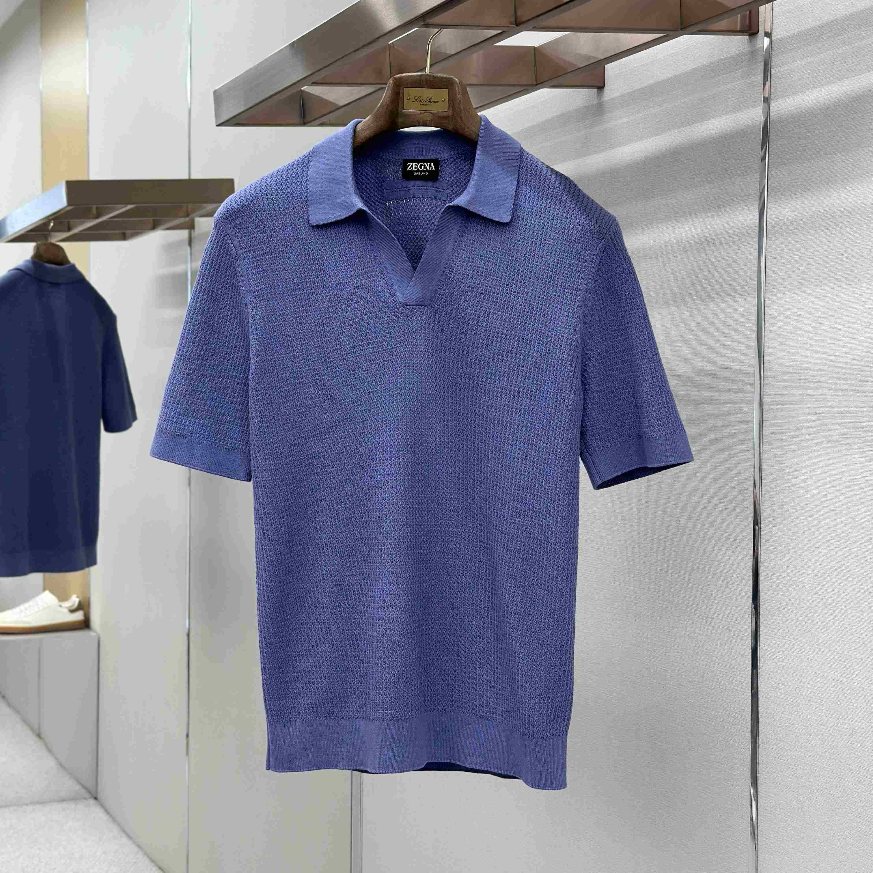 Zegna Lilac Premium Cotton Polo Shirt - DesignerGu
