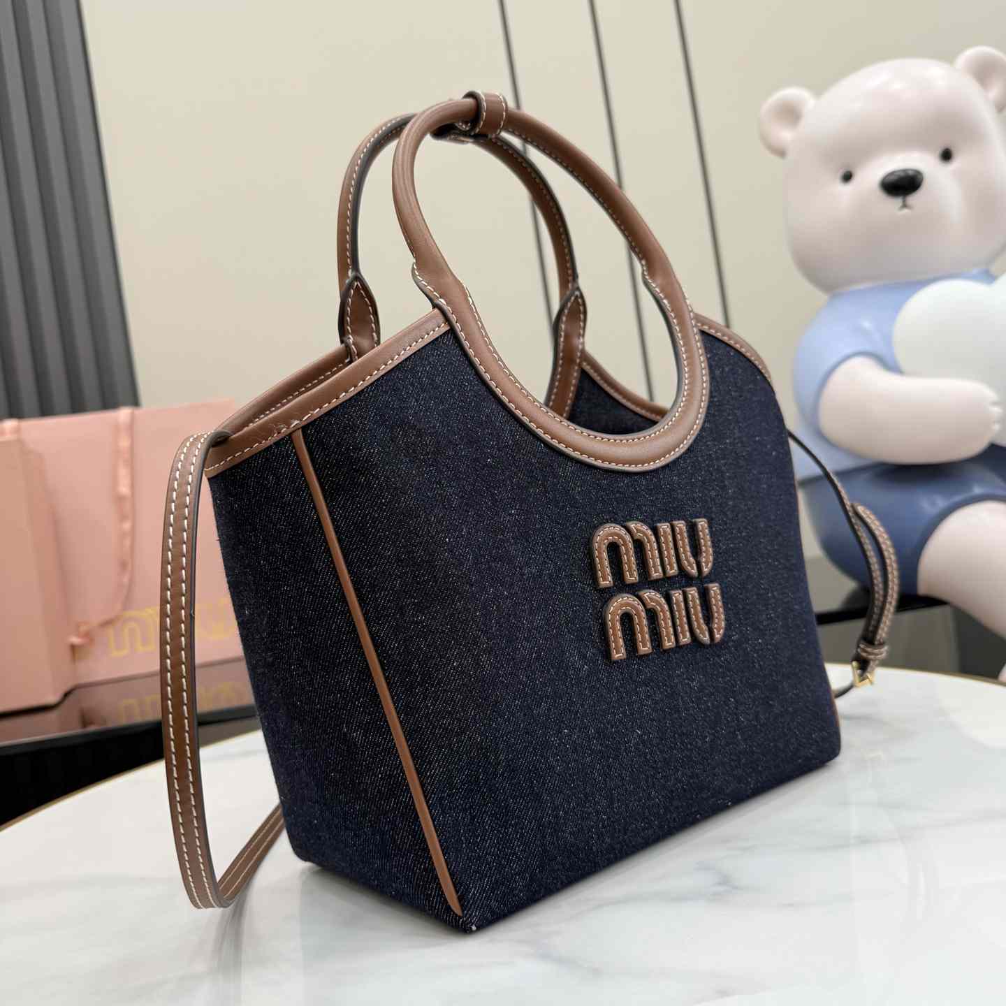 Miu Miu Lvy Denim Bag 5BG288 - DesignerGu