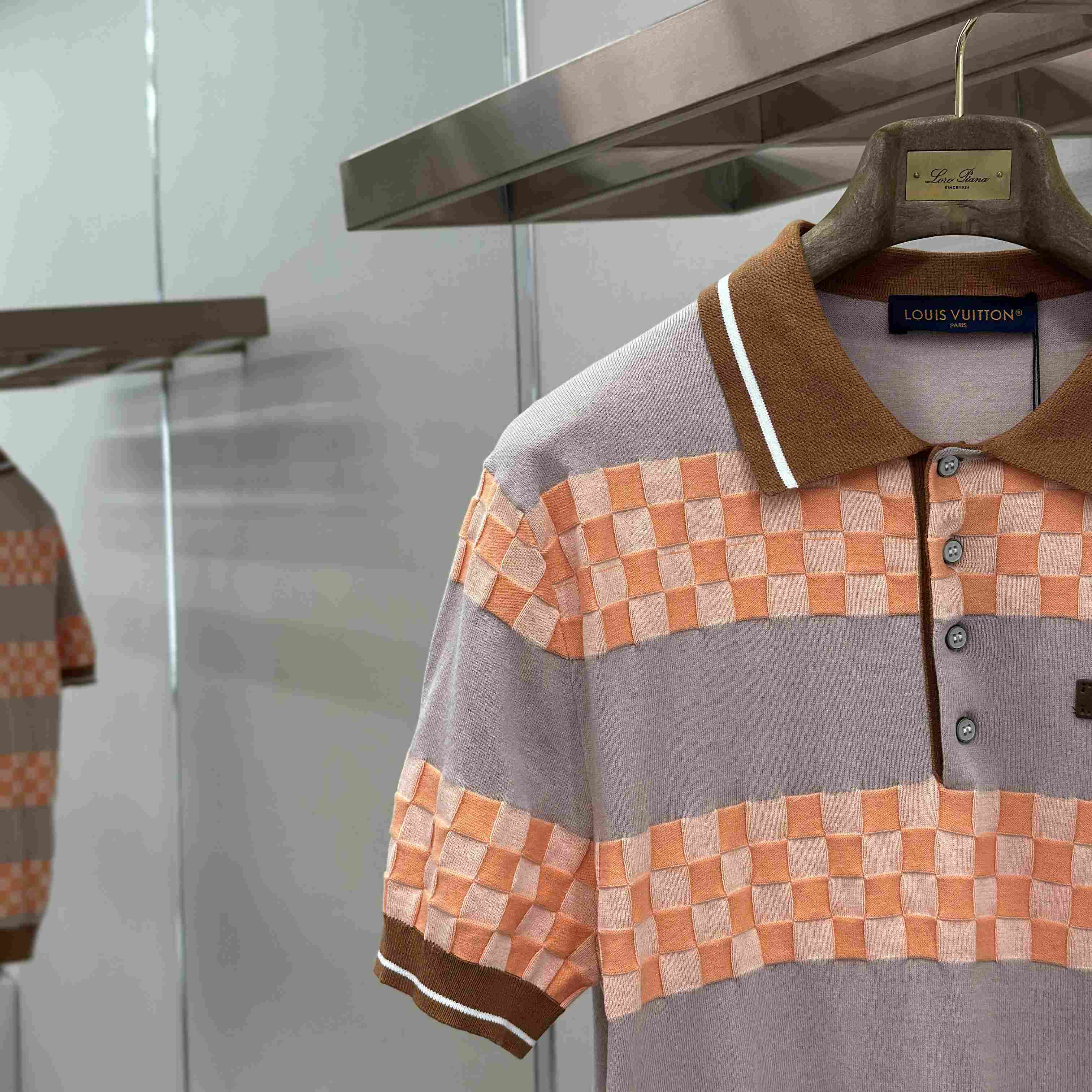Louis Vuitton Damier Striped Polo Shirt 1AK6Z8 - DesignerGu