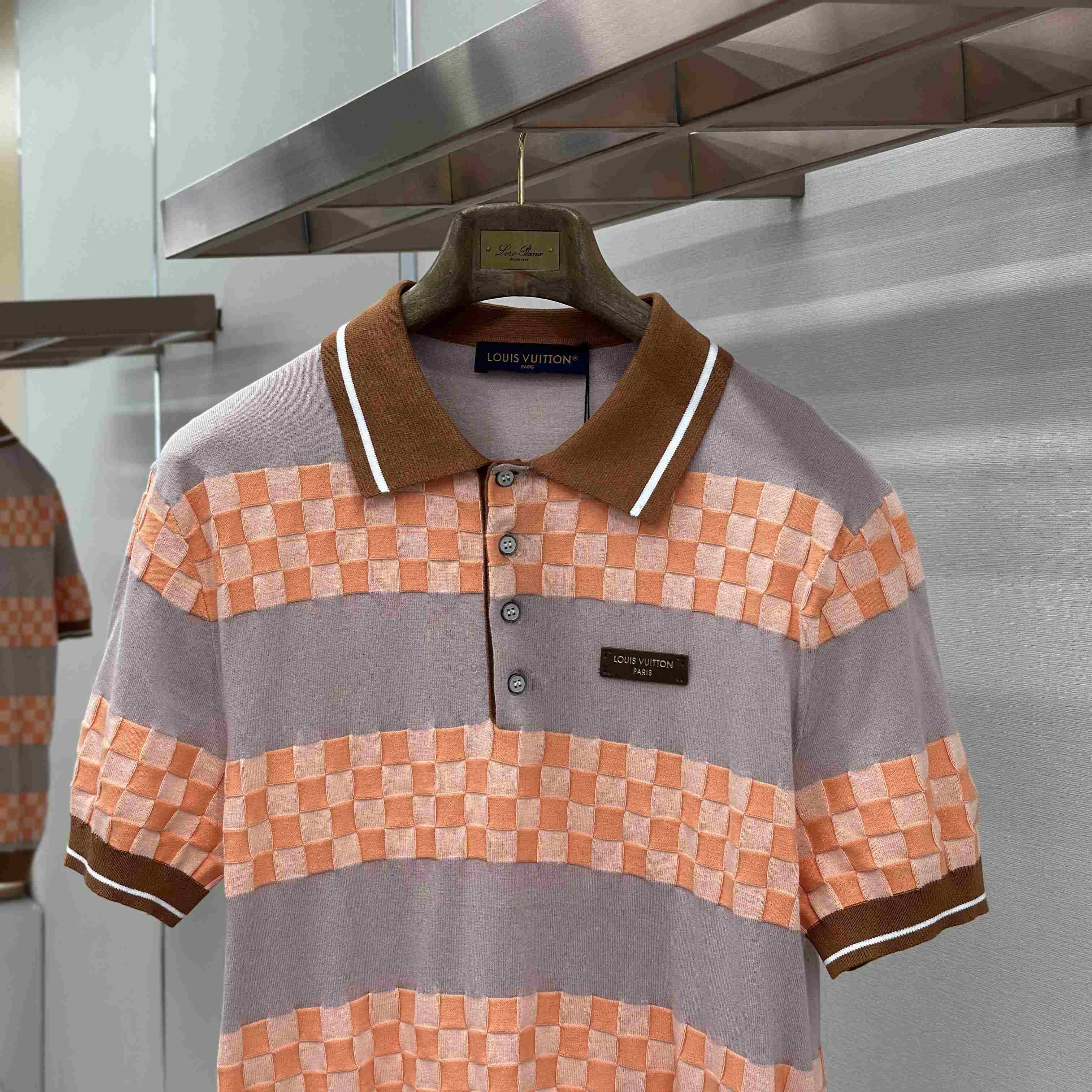 Louis Vuitton Damier Striped Polo Shirt 1AK6Z8 - DesignerGu