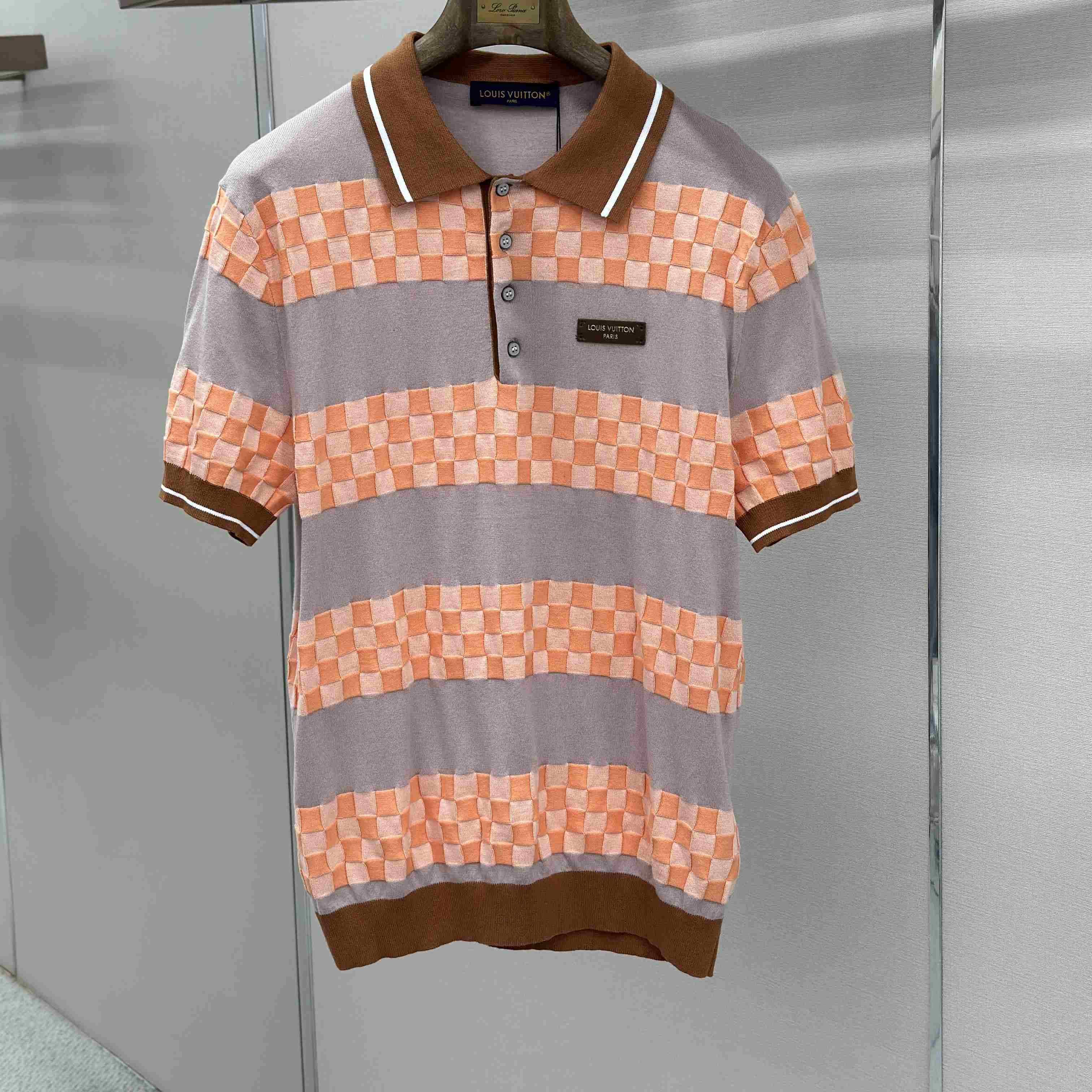 Louis Vuitton Damier Striped Polo Shirt 1AK6Z8 - DesignerGu