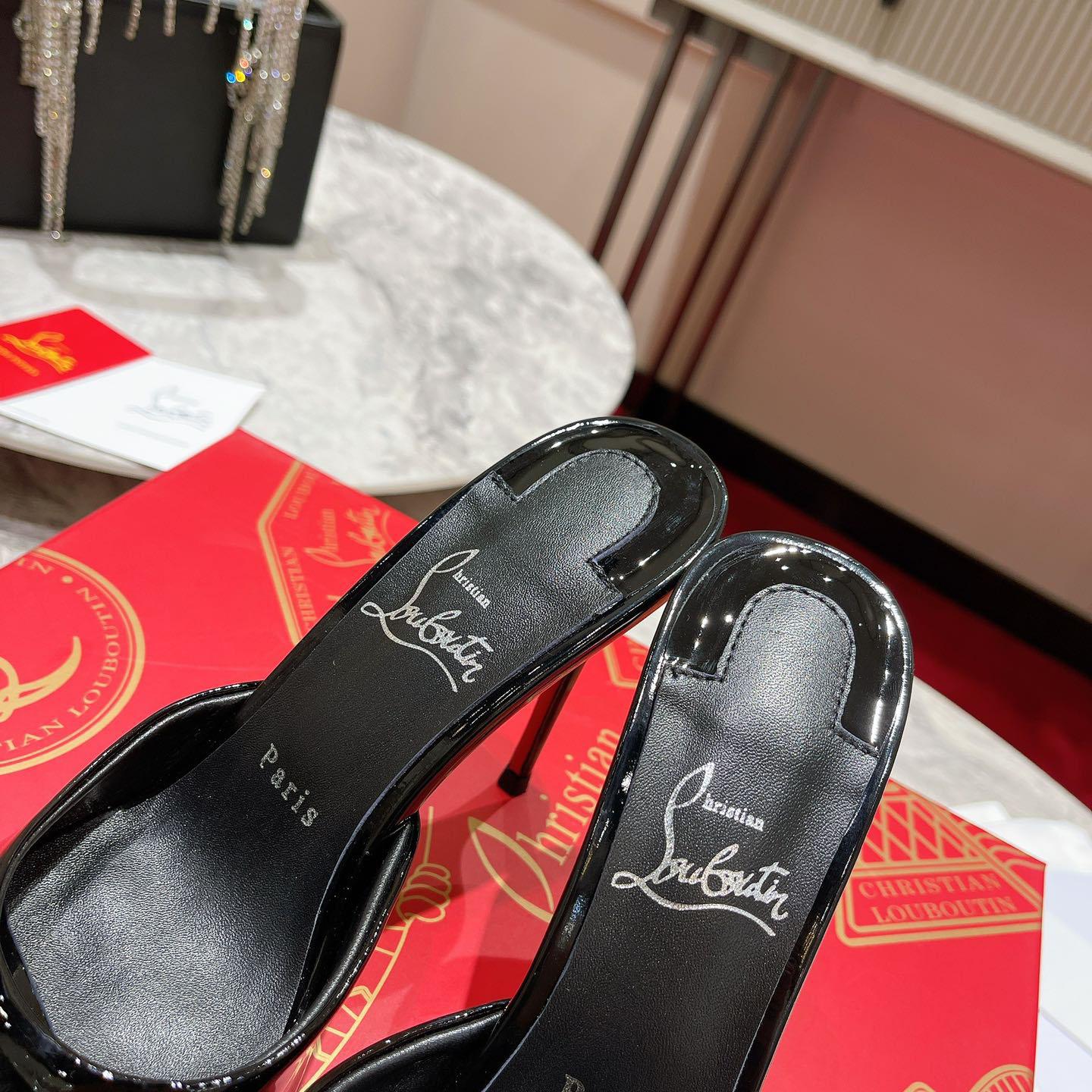 Christian Louboutin Me Dolly 100MM Patent Leather Mules - DesignerGu
