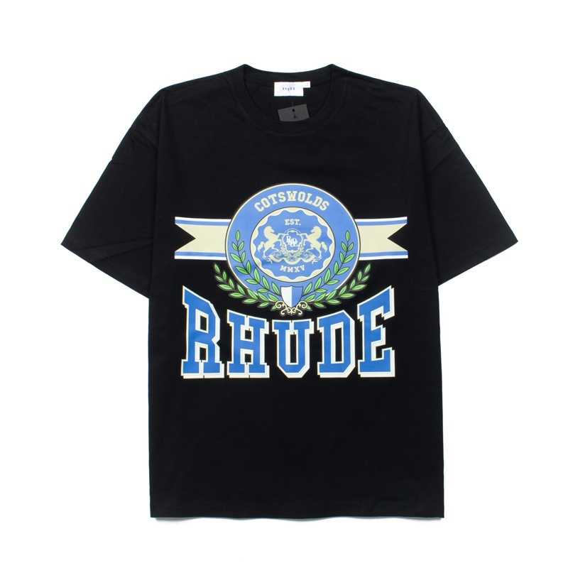 Rhude Cotswold Crest Tee 'Black' - DesignerGu
