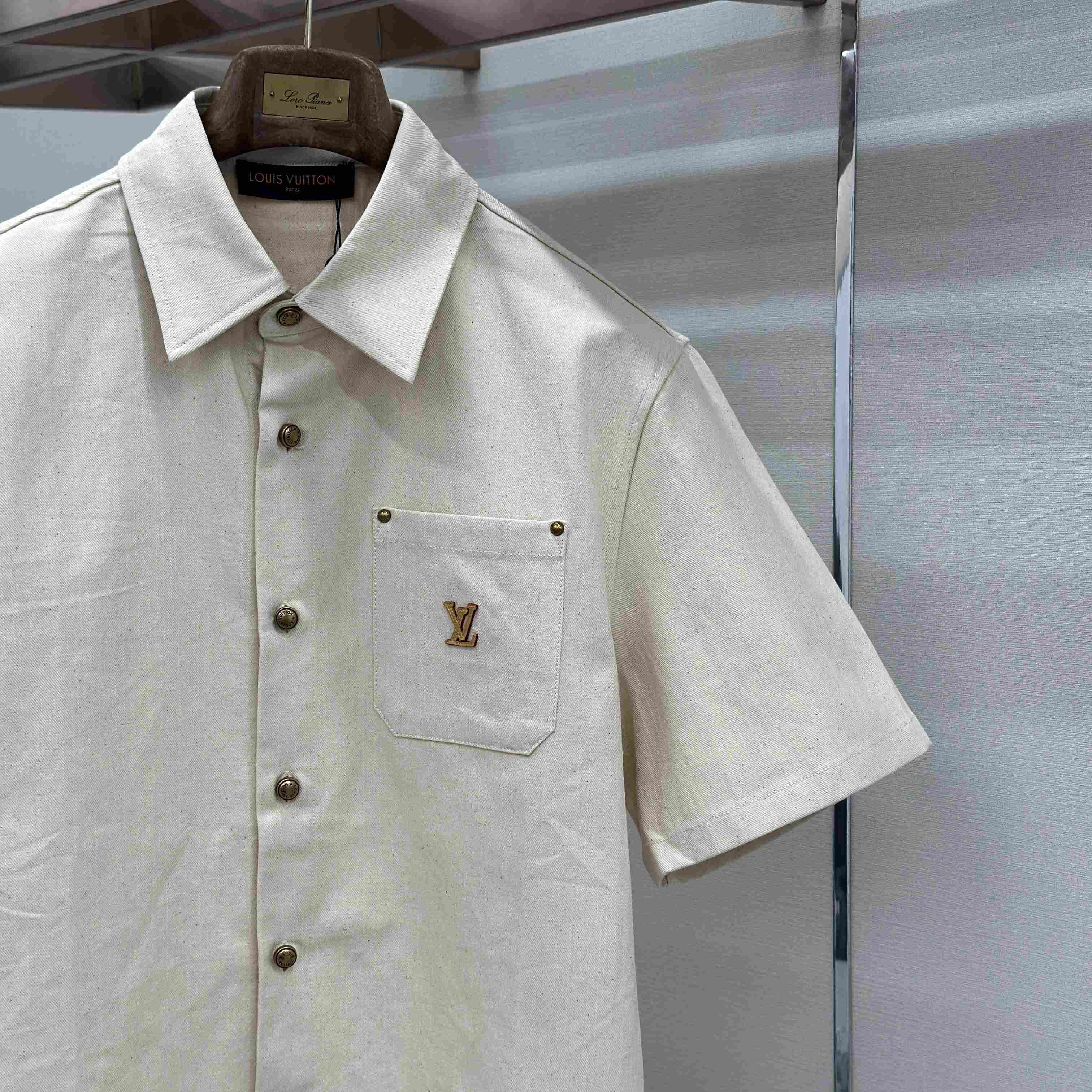 Louis Vuitton Short-Sleeved Silk-Cotton Shirt 1AK7CE - DesignerGu