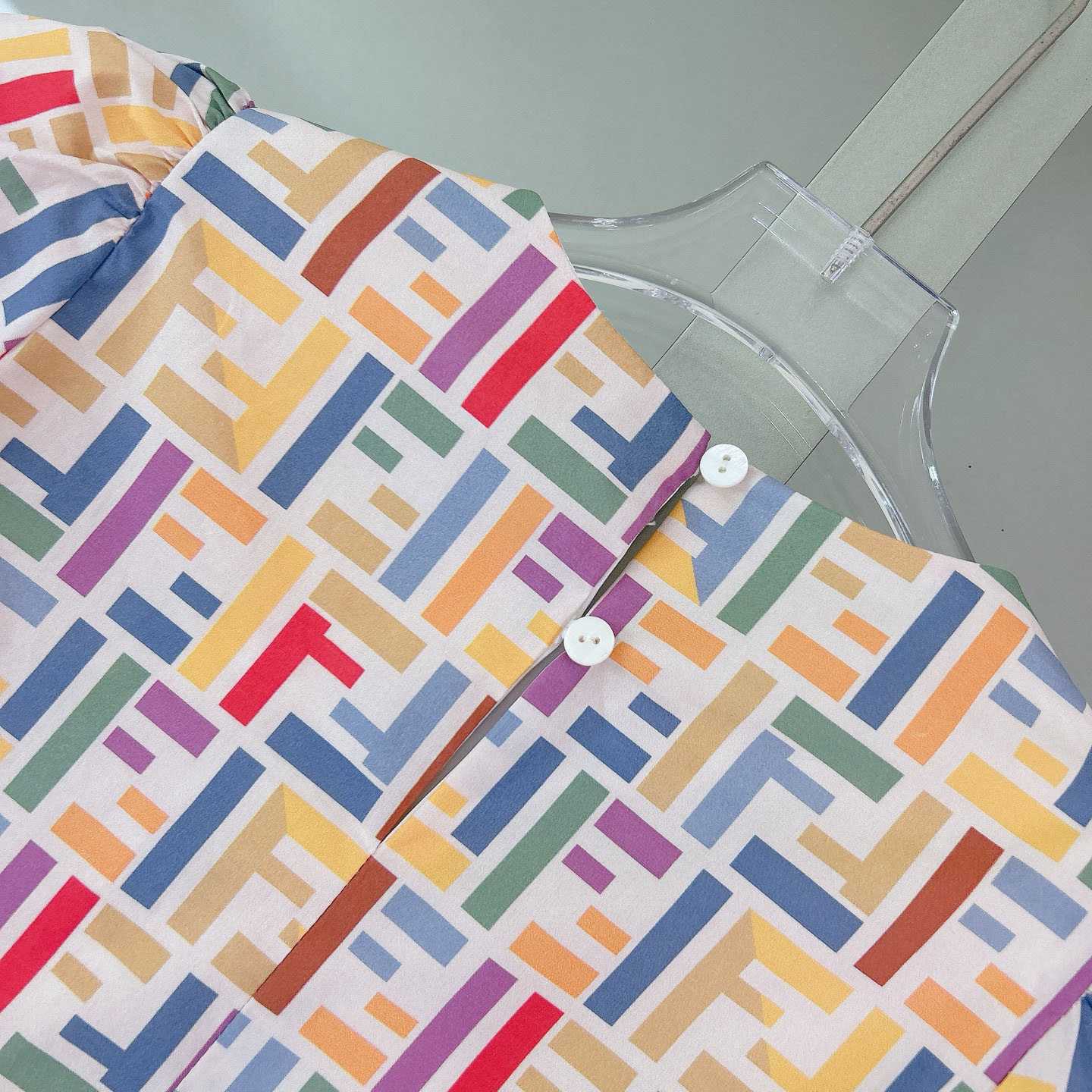 Fendi Multicolor Cotton Poplin Baby Dress - DesignerGu