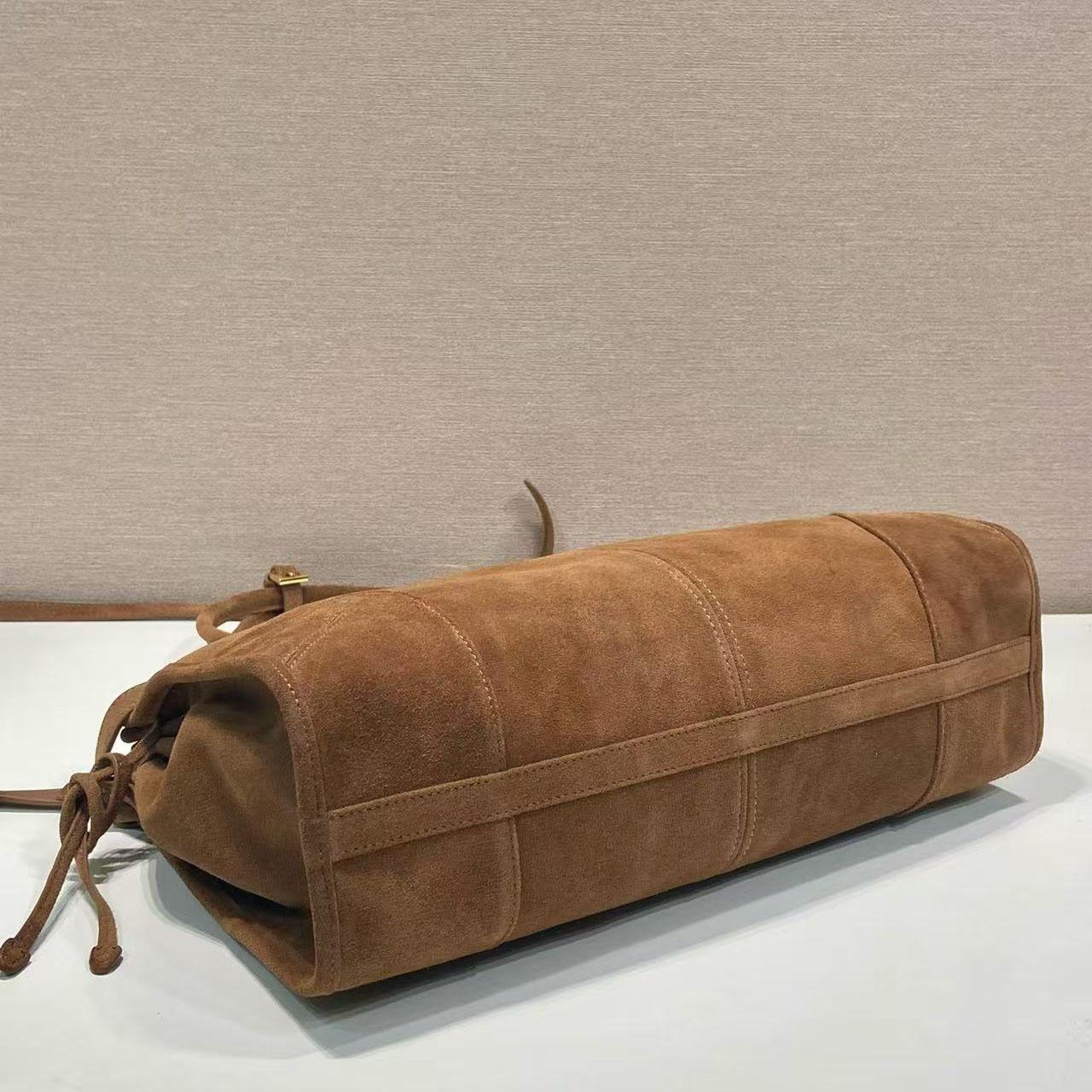 Prada Prada Bonnie Large Suede Handbag - DesignerGu