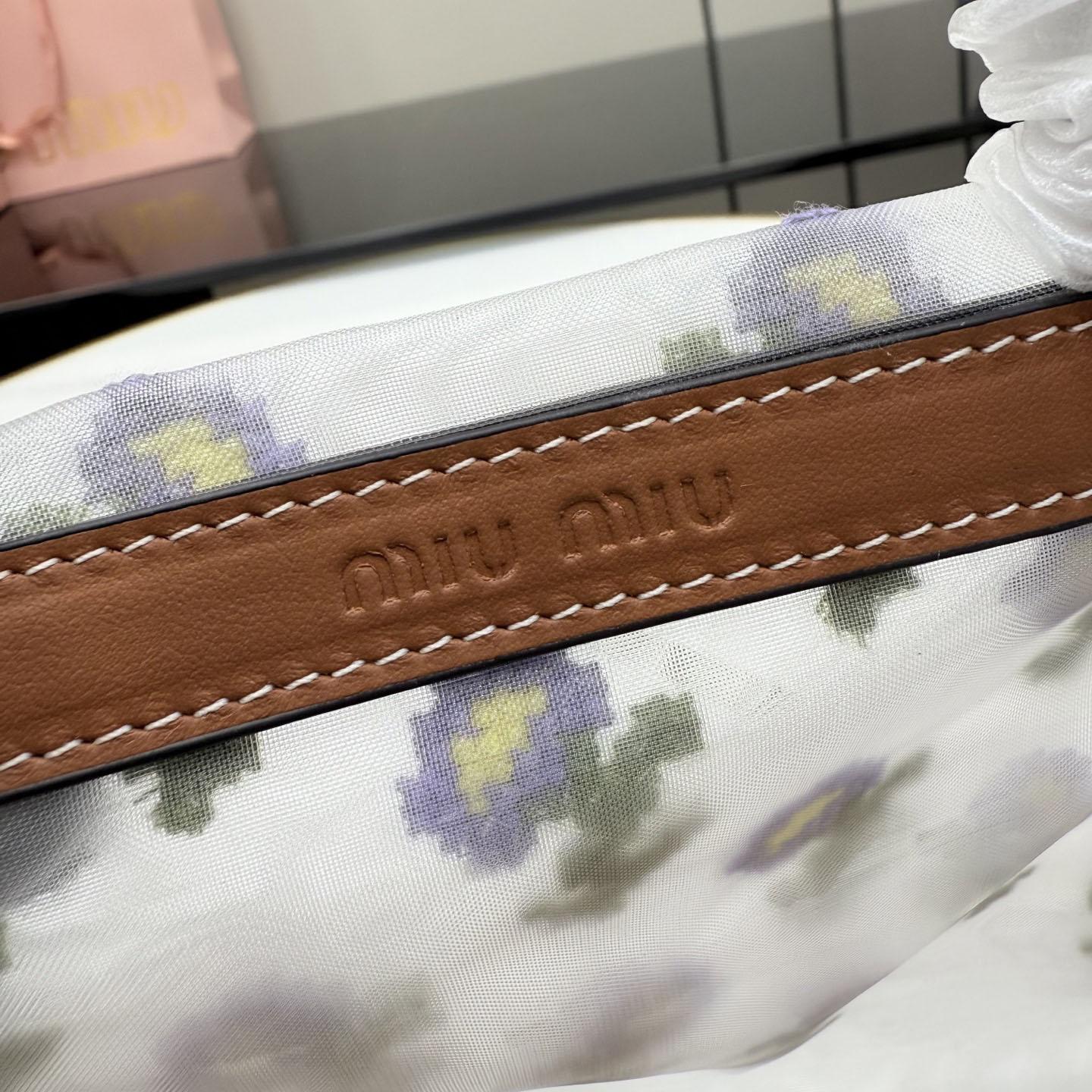 Miu Miu Embroidered Mesh Top-Handle Bag - DesignerGu