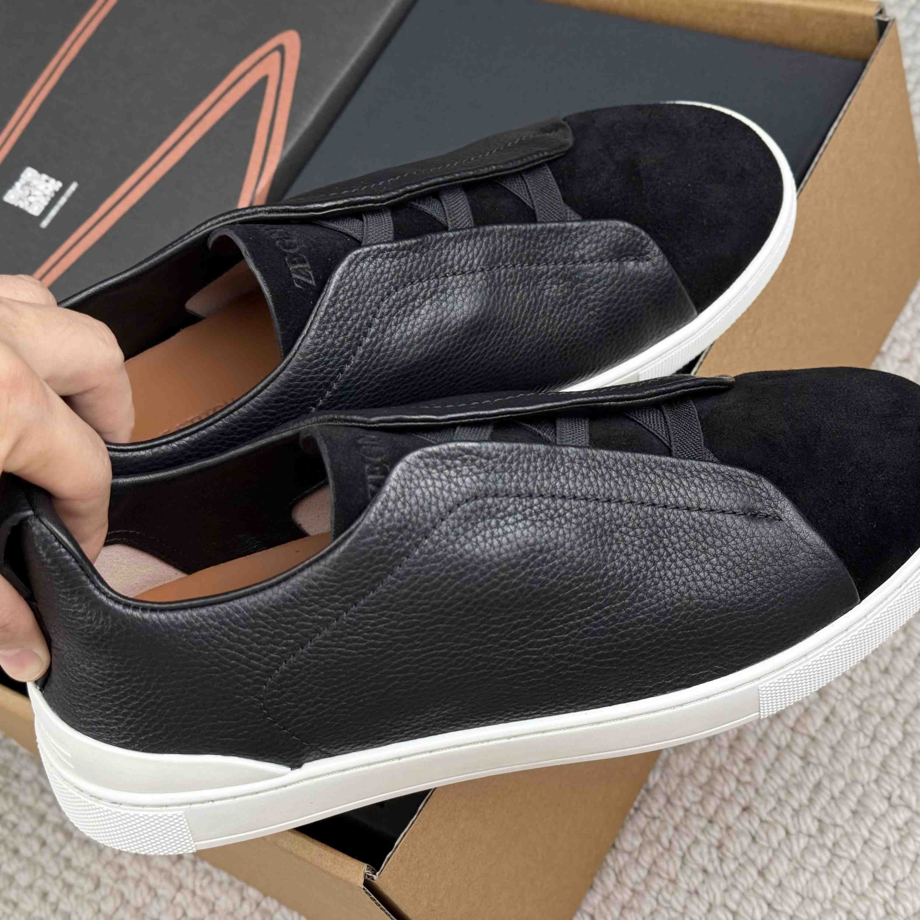 Zegna Triple Stitch Calfskin Sneaker - DesignerGu
