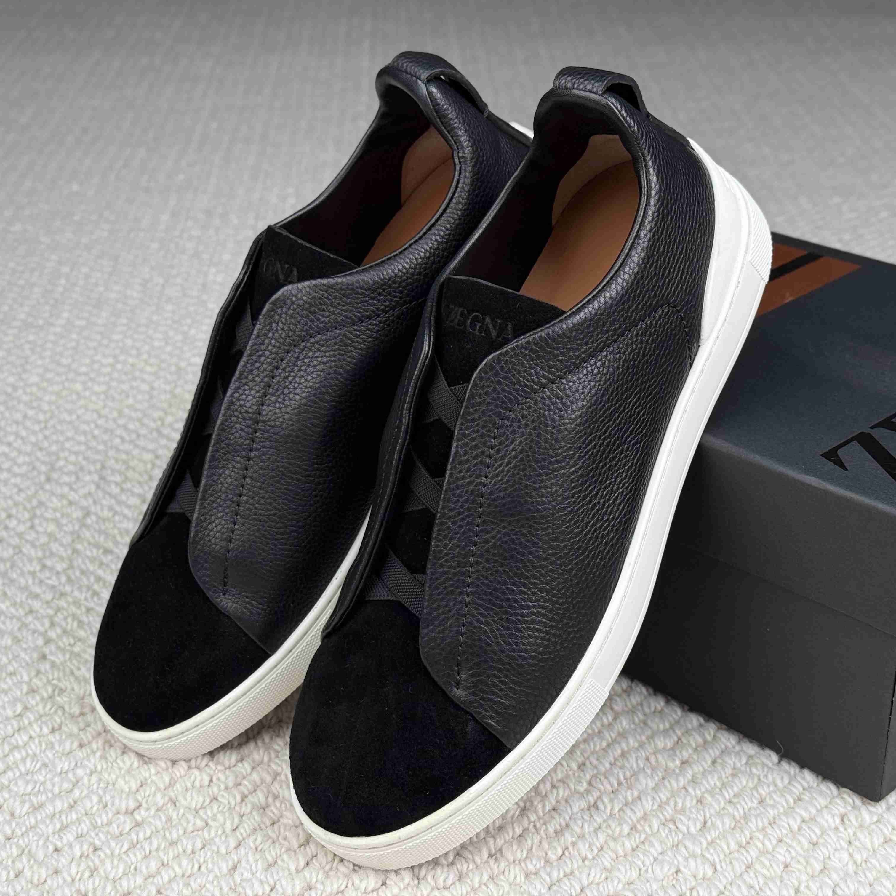Zegna Triple Stitch Calfskin Sneaker - DesignerGu