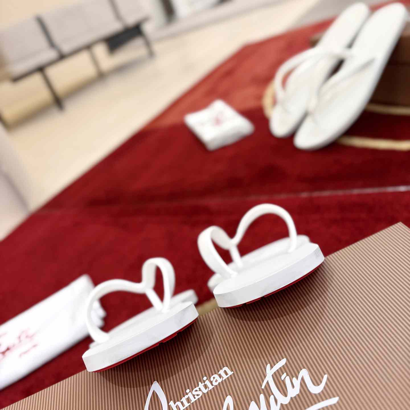 Christian Louboutin Logo Embossed Rubber Flip Flop - DesignerGu
