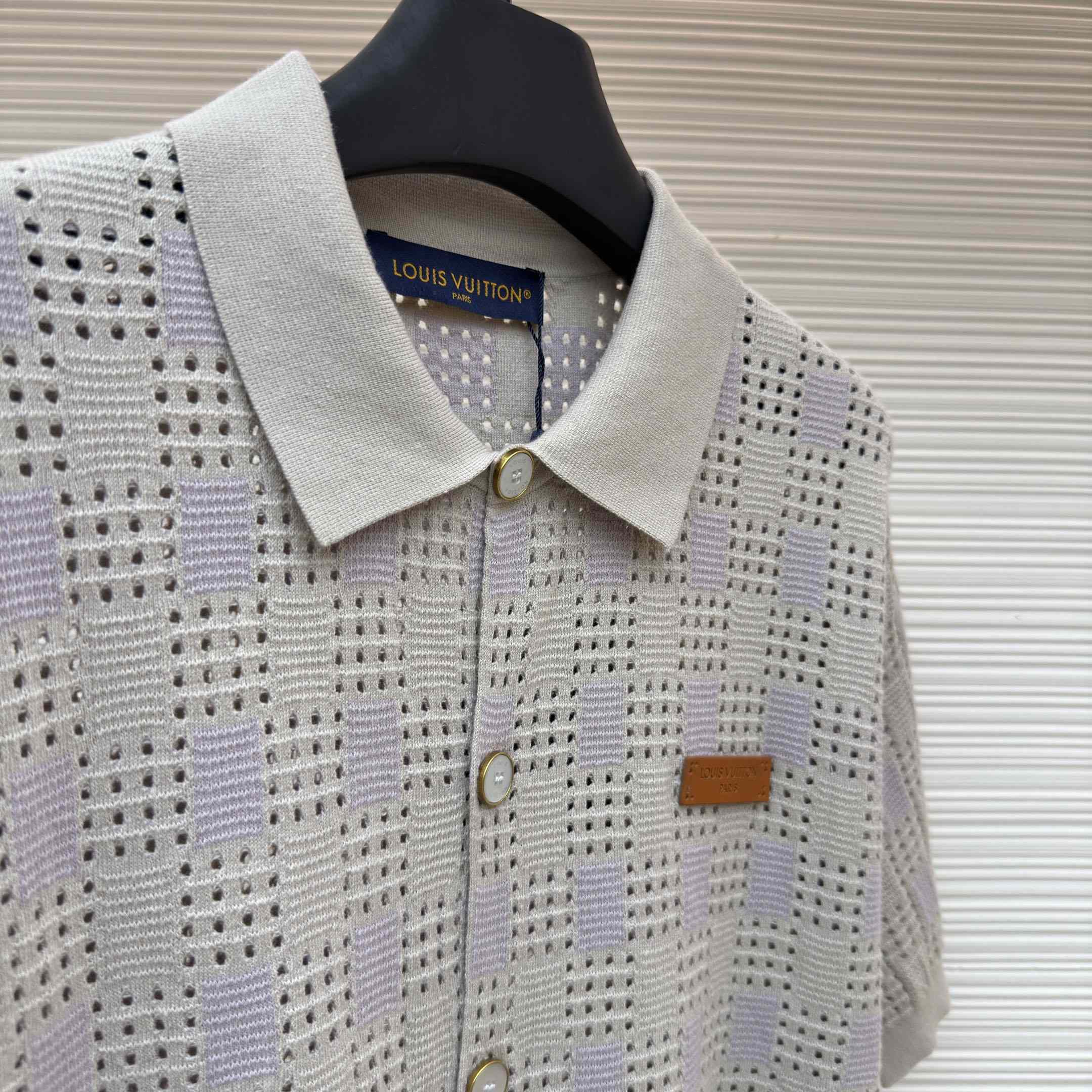 Louis Vuitton Tweedy Jacquard Short-Sleeved Shirt 1AKOVI - DesignerGu