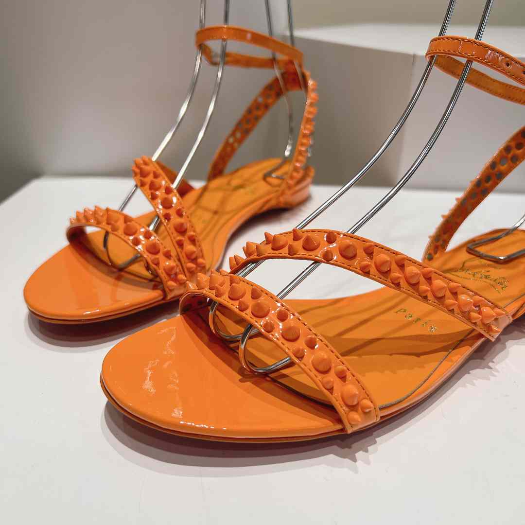 Christian Louboutin Mafaldina Spikes Leather Sandals - DesignerGu