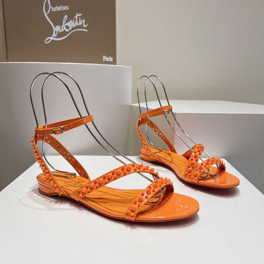 Christian Louboutin Mafaldina Spikes Leather Sandals - DesignerGu
