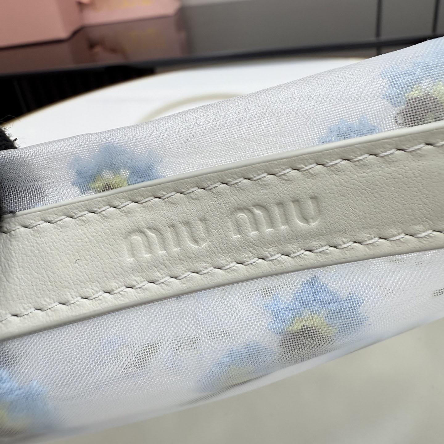 Miu Miu Embroidered Mesh Top-Handle Bag - DesignerGu