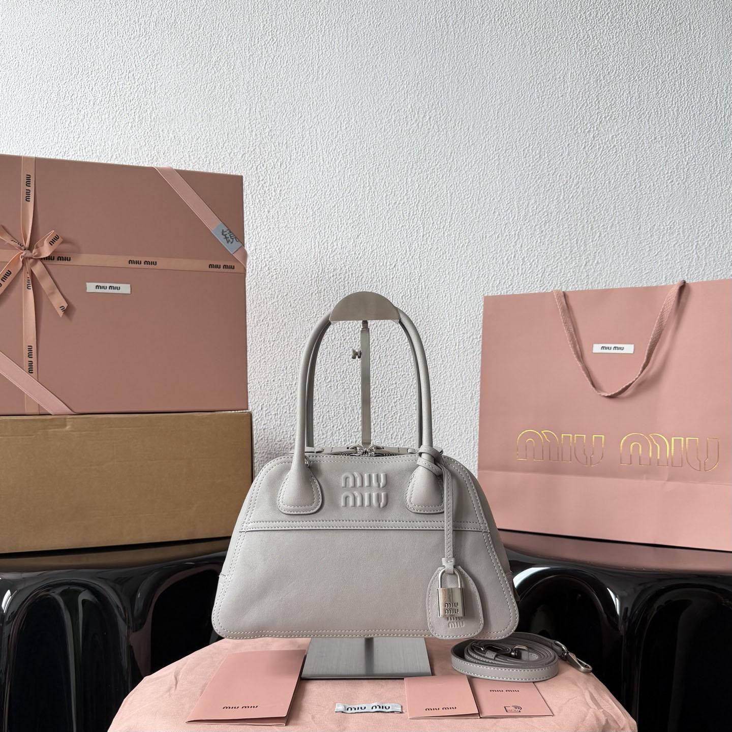 Miu Miu Vivant Nappa Leather Bag - DesignerGu