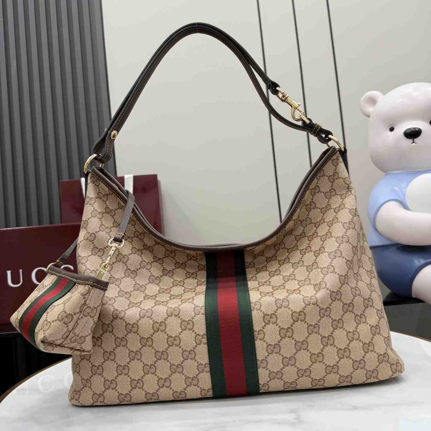 Gucci Large Shoulder Bag With Web A008NS - DesignerGu