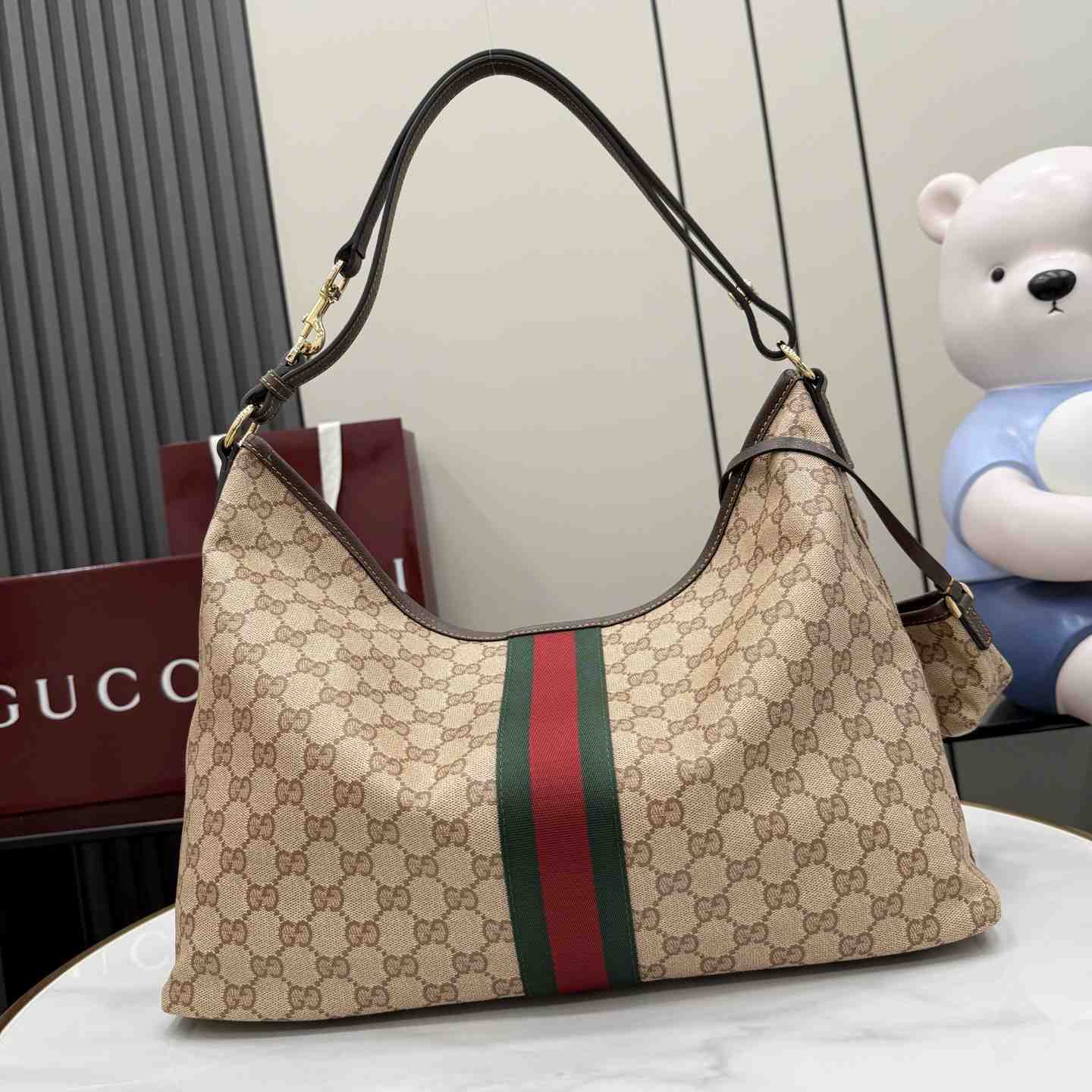 Gucci Large Shoulder Bag With Web A008NS - DesignerGu