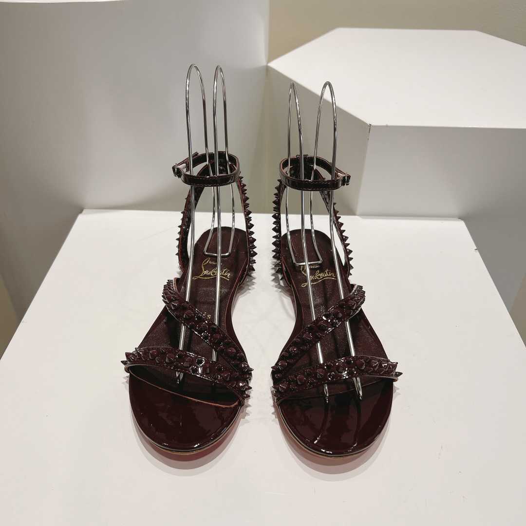 Christian Louboutin Mafaldina Spikes Leather Sandals - DesignerGu